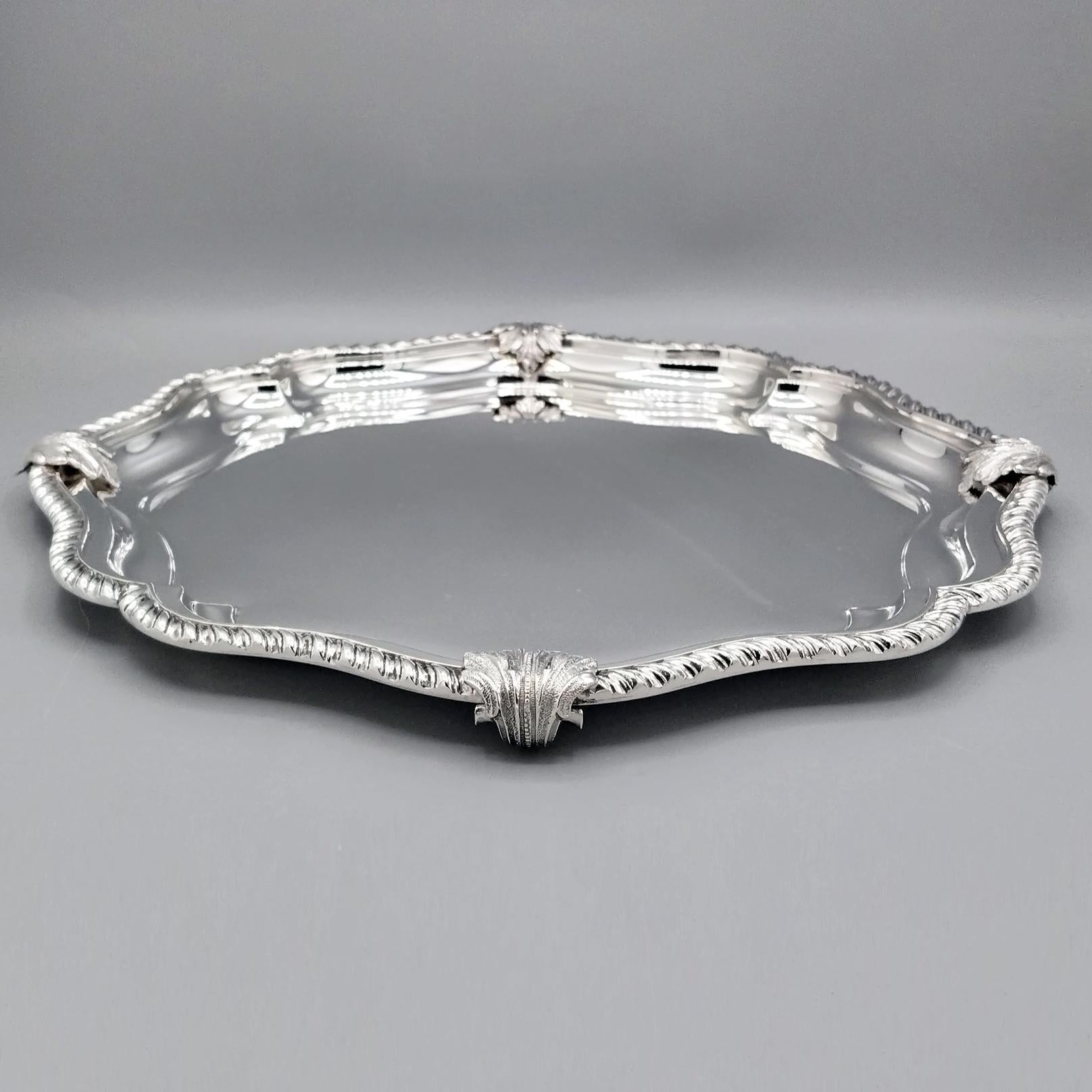 Italian Saloir italien en argent sterling de style Queen Ann en vente