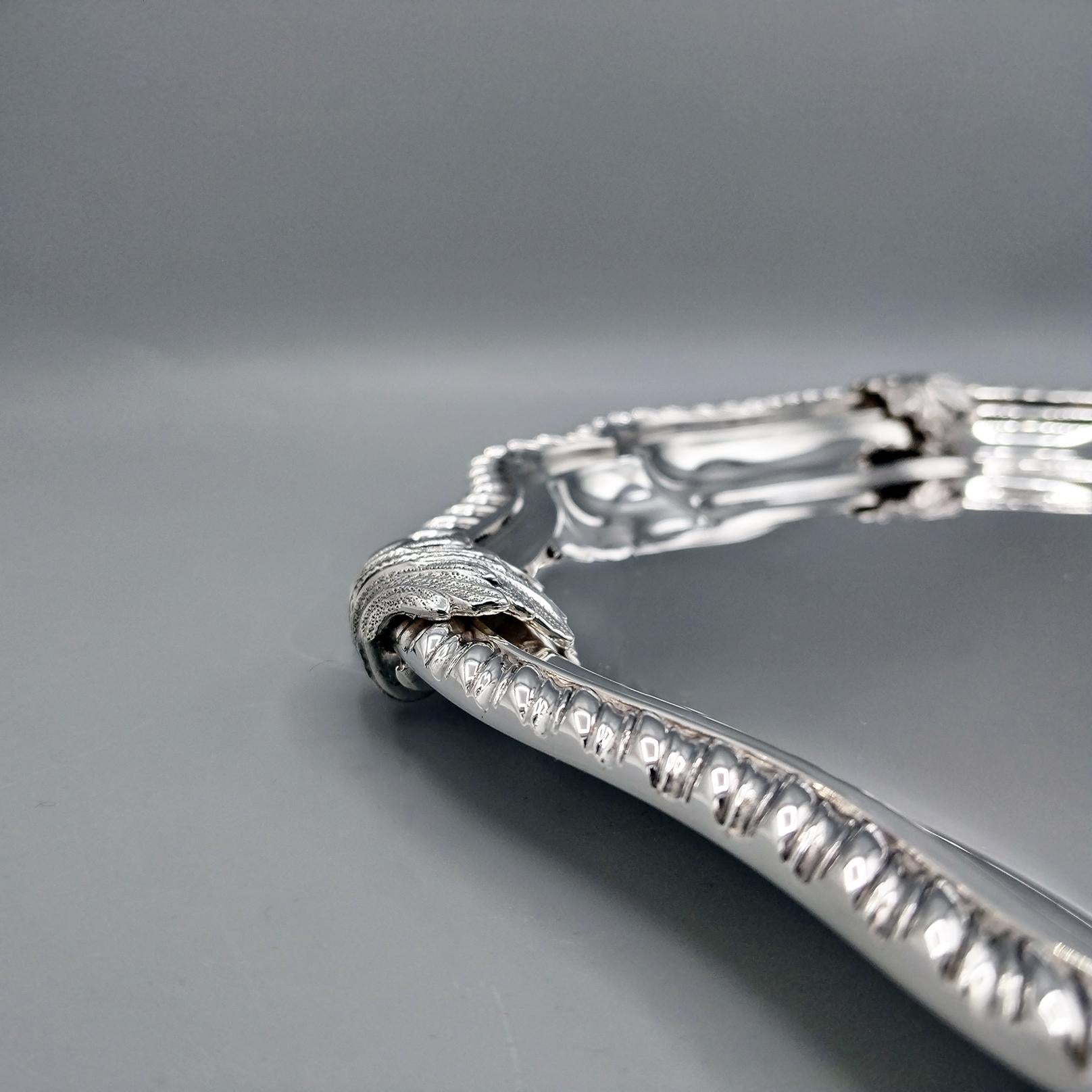 Forgé Saloir italien en argent sterling de style Queen Ann en vente