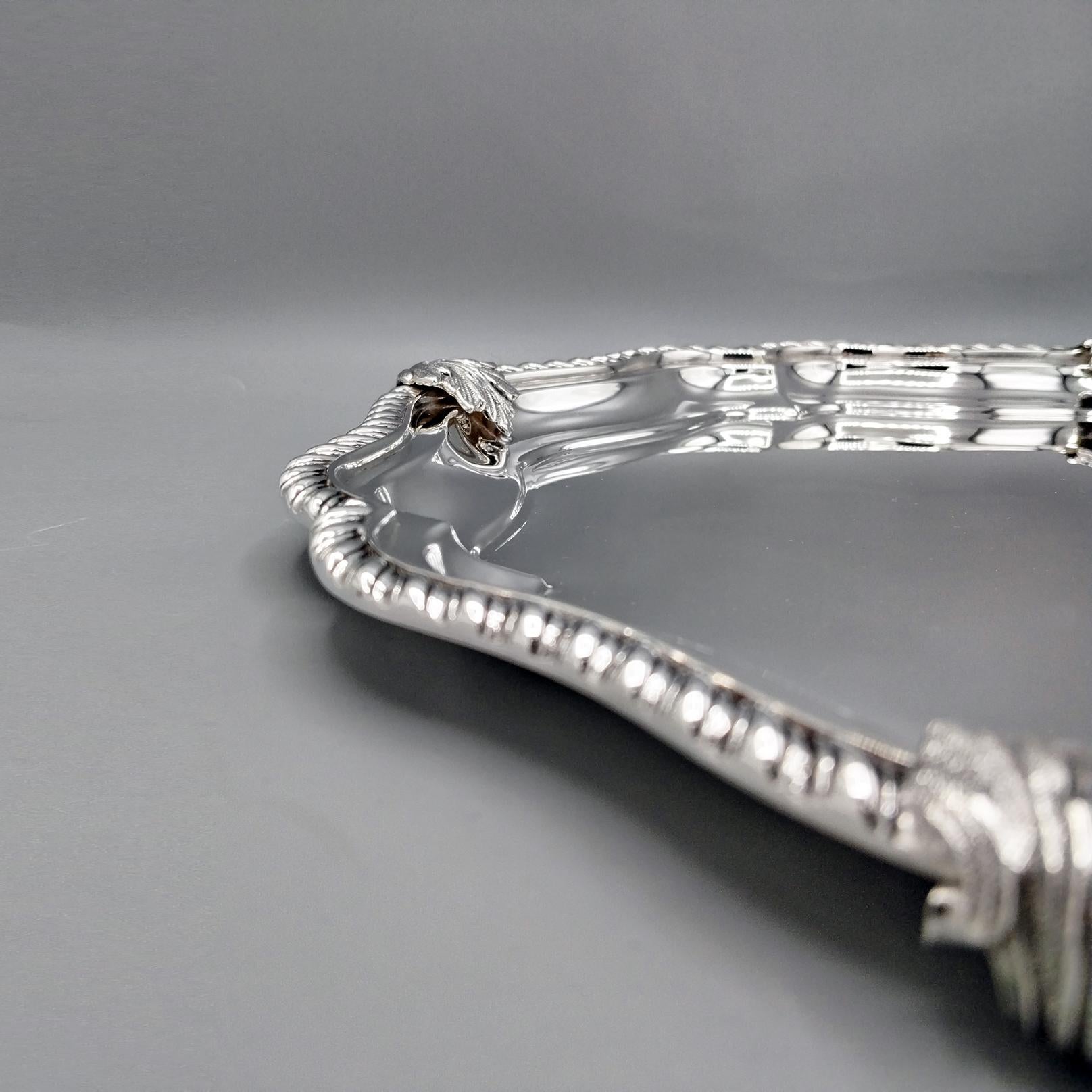 Contemporain Saloir italien en argent sterling de style Queen Ann en vente