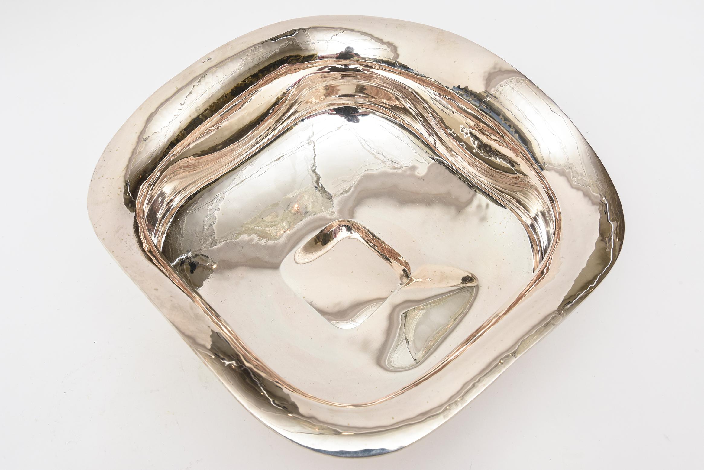 Modern Italian Sterling Silver Sculptural Bowl