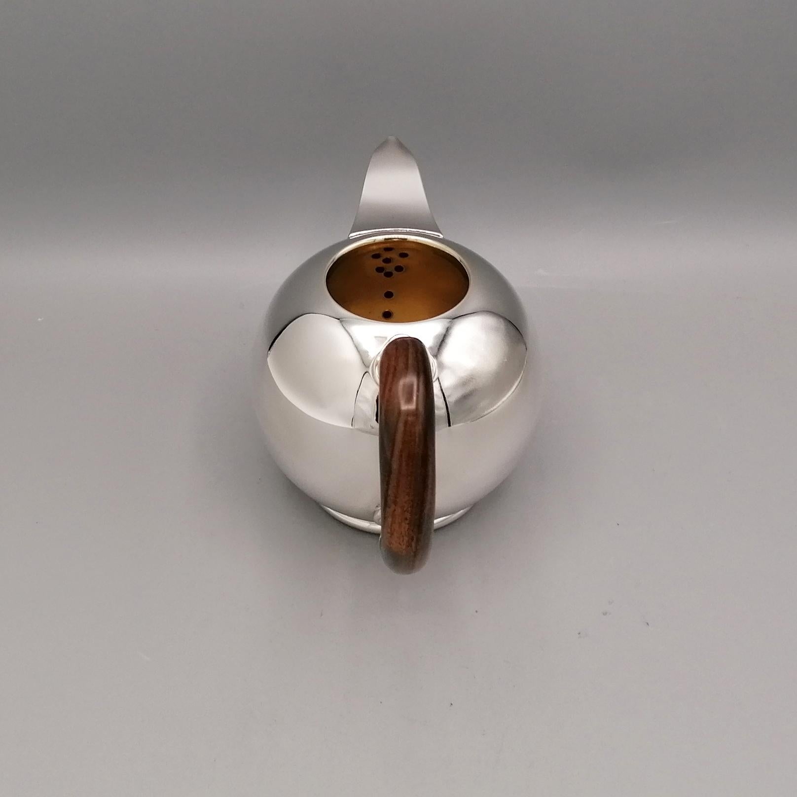 Italienisches Sterling Silber Teeset im minimalistischen und modernen Stil im Angebot 5