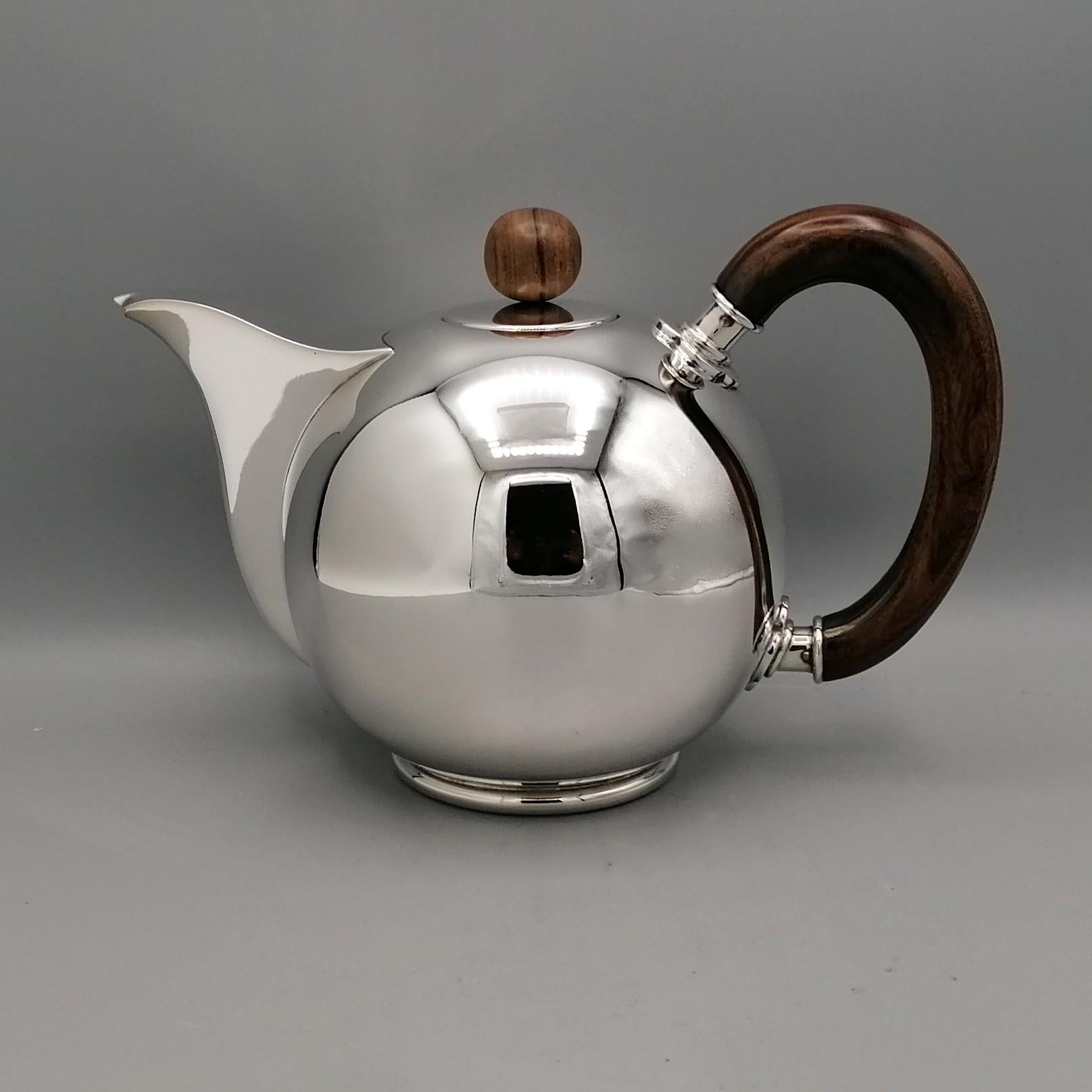 Italienisches Sterling Silber Teeset im minimalistischen und modernen Stil im Angebot 7