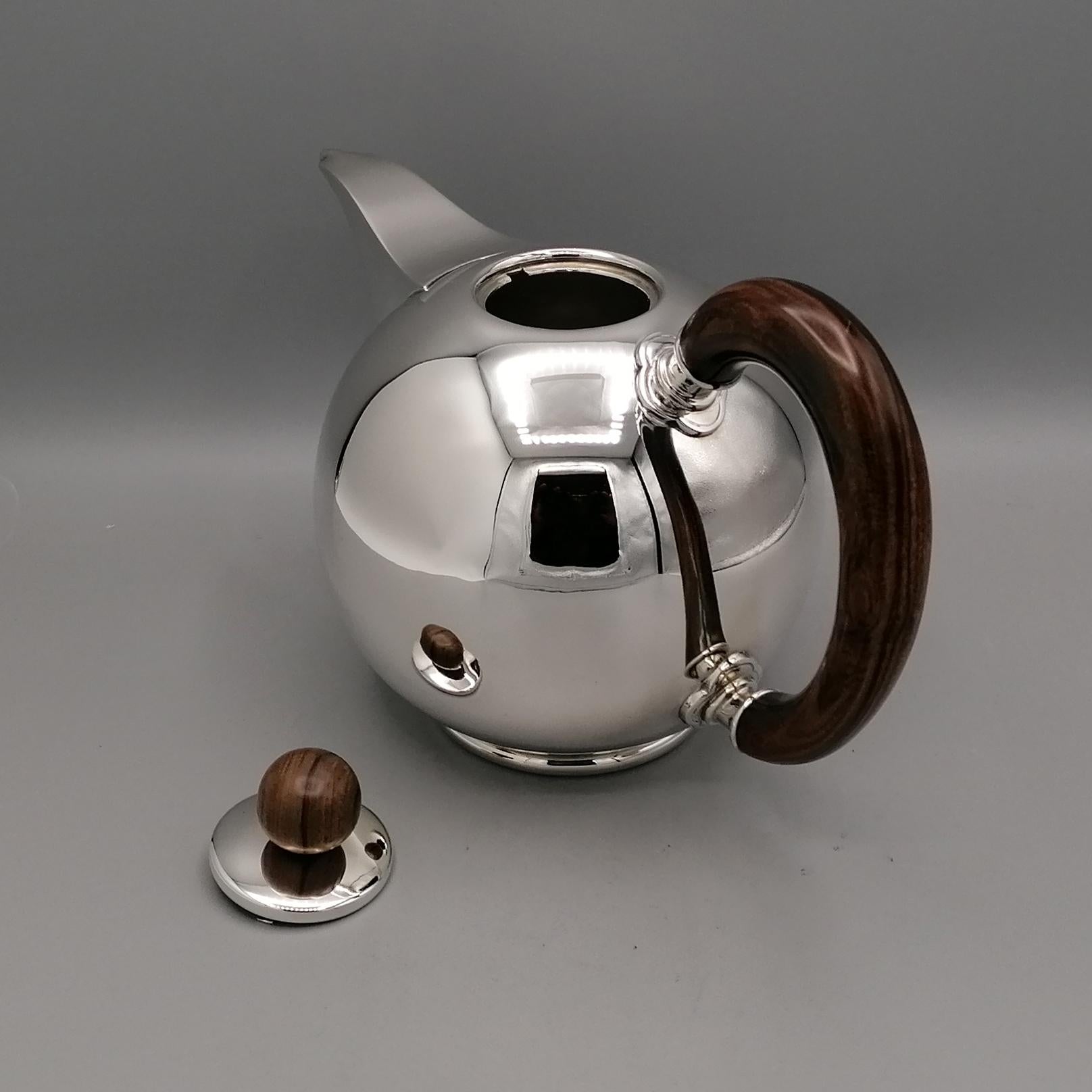 Italienisches Sterling Silber Teeset im minimalistischen und modernen Stil im Angebot 9