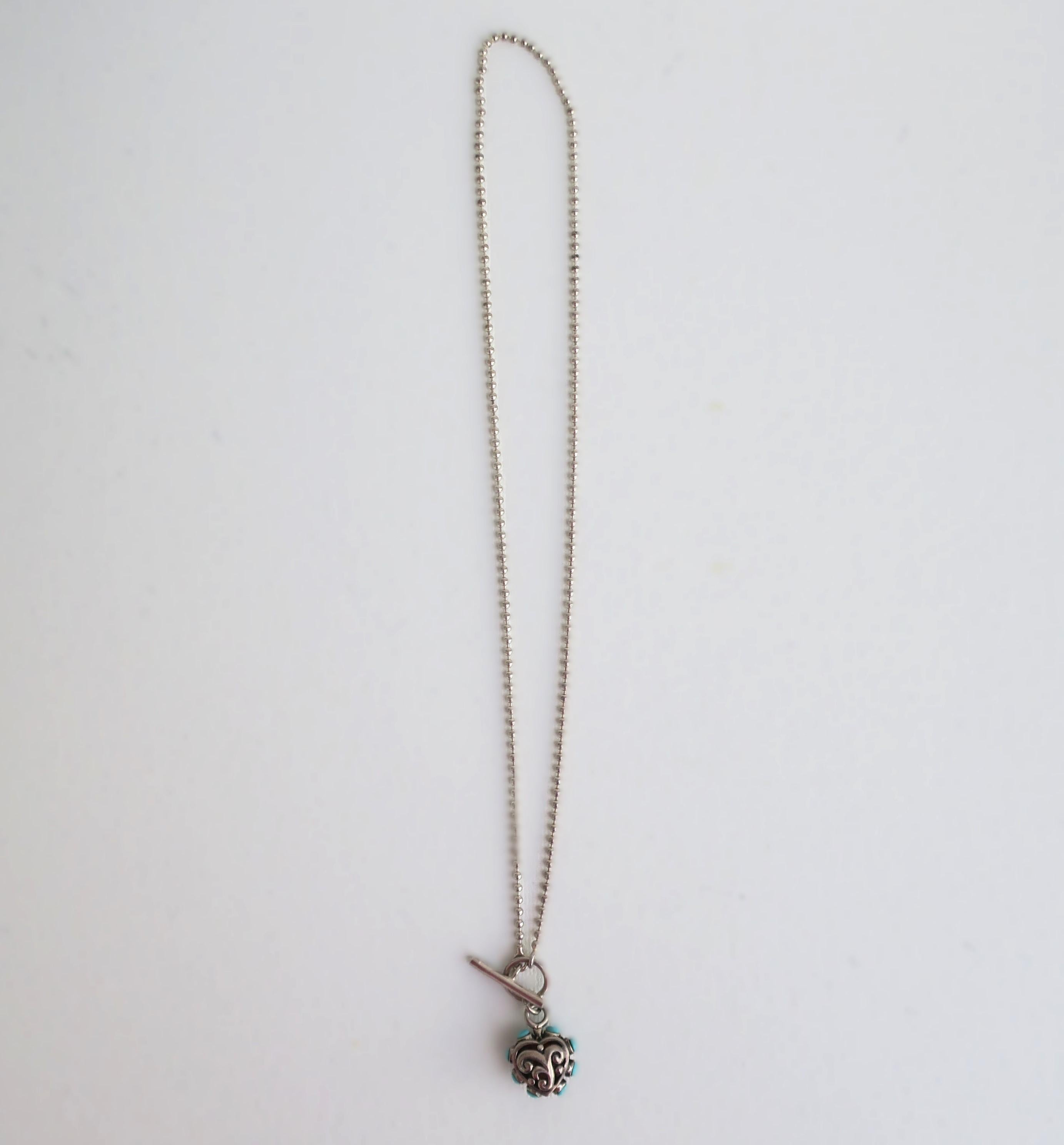 Collana con cuore in turchese in argento sterling italiano in vendita 4