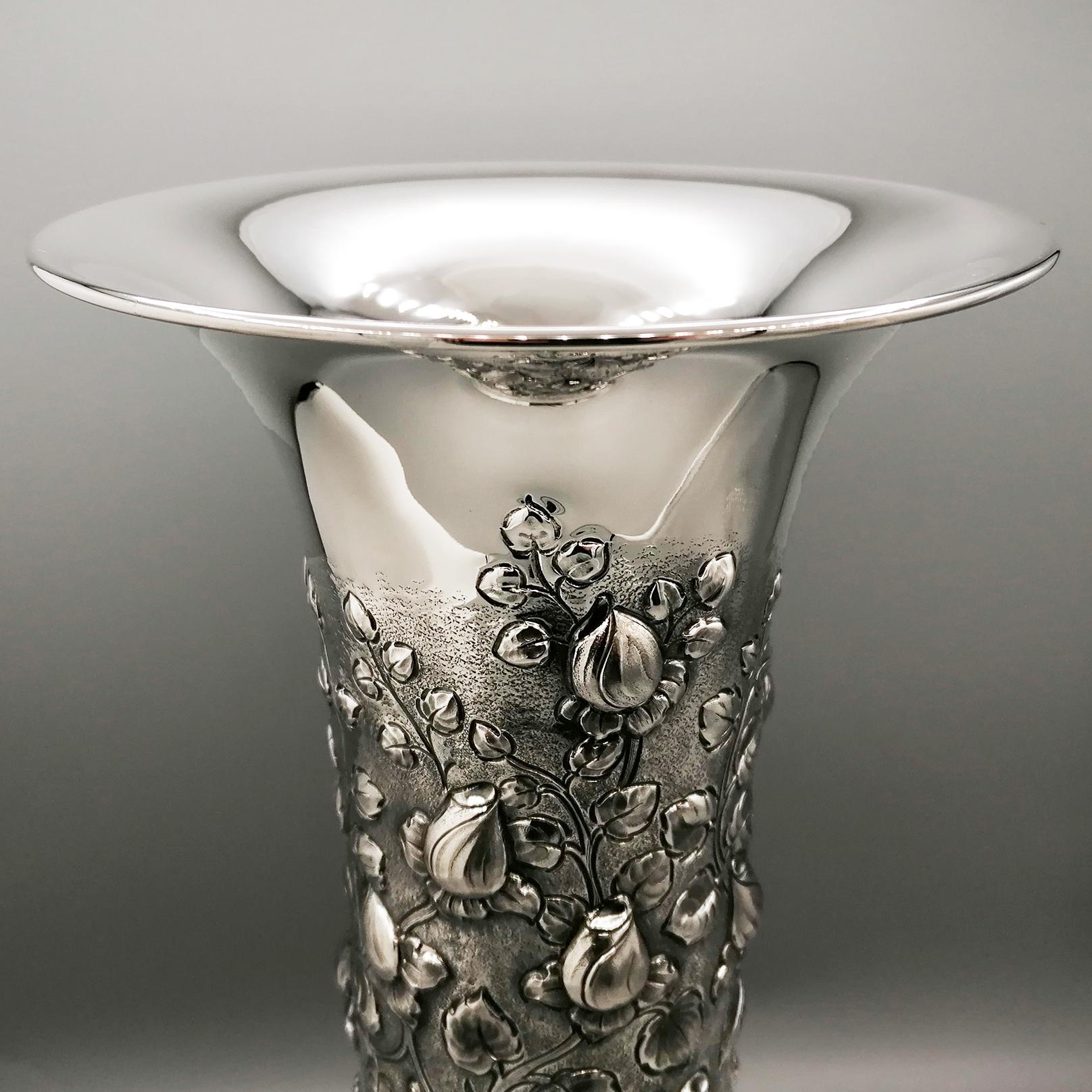 jarrón italiano de plata de ley en venta 2
