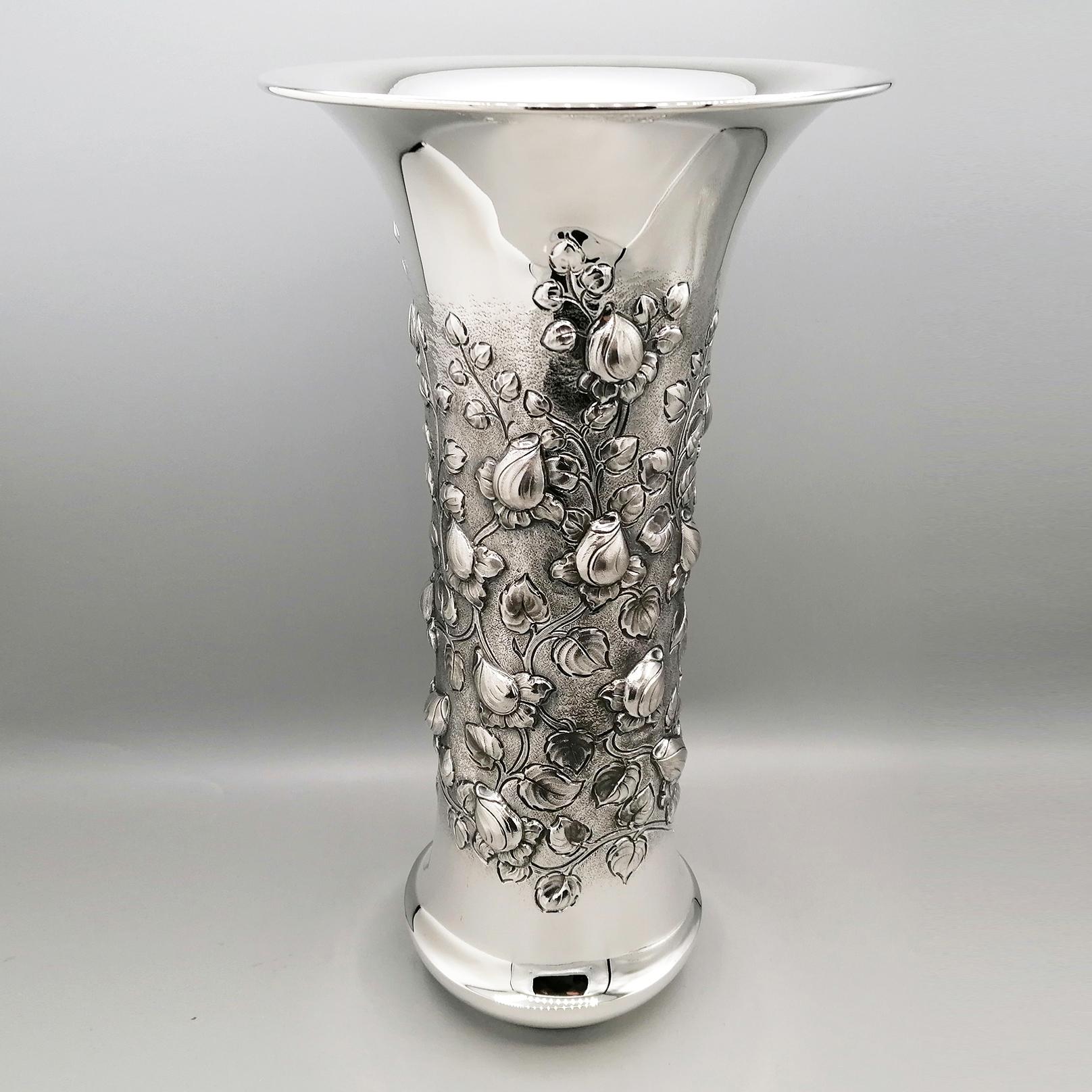 jarrón italiano de plata de ley en venta 7