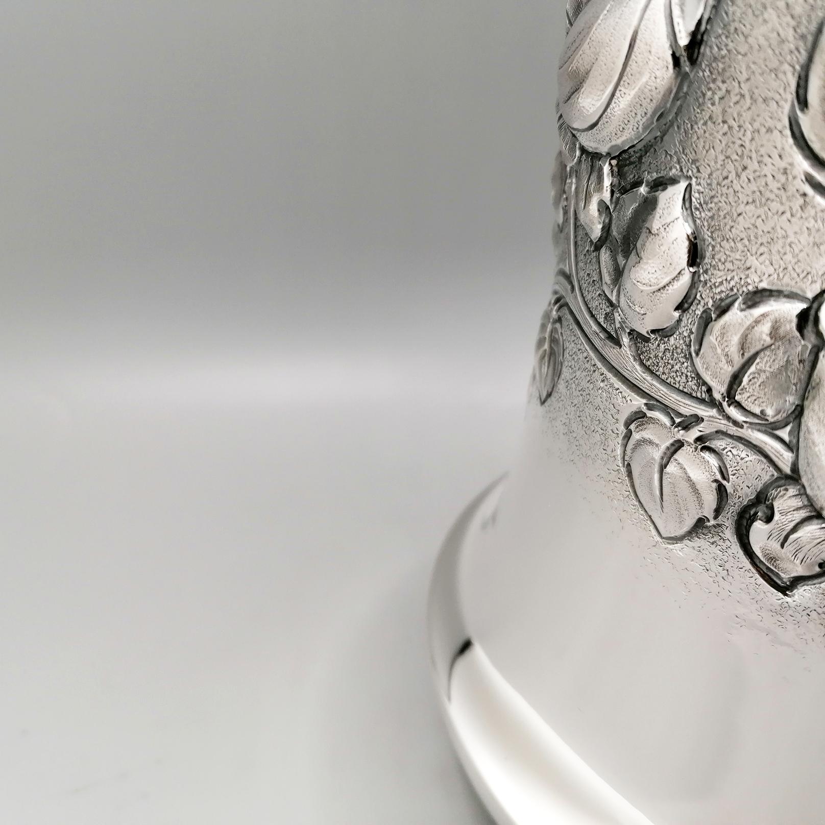 jarrón italiano de plata de ley Contemporáneo en venta