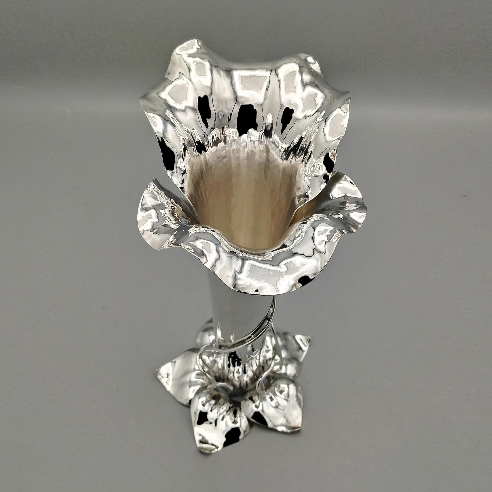 Argento 925 italian Sterling Silver Vase in vendita