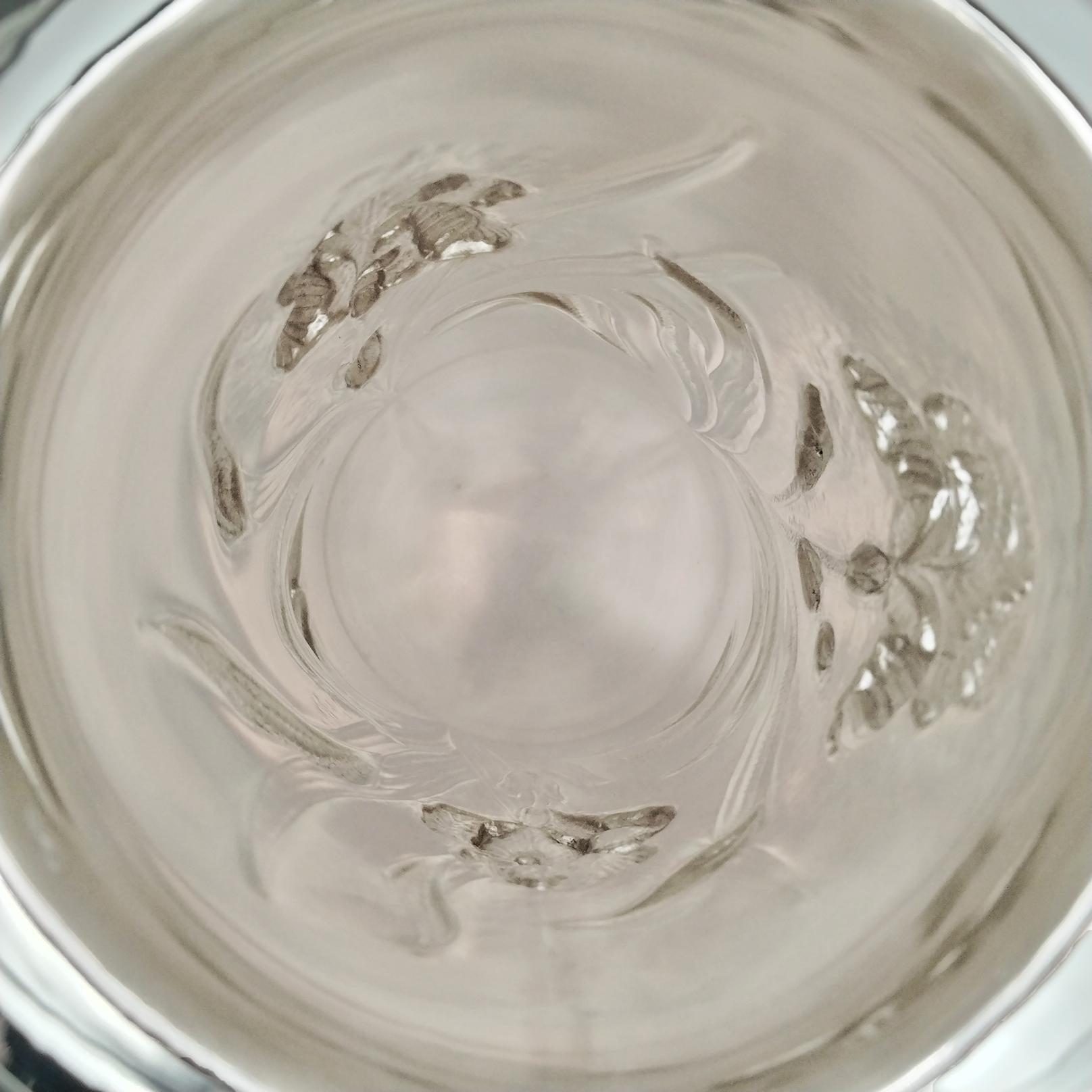 Vaso italiano in argento 925 con fiori di iris in vendita 3