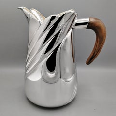 Italian Sterling Silver Water Lug - Carafe with Wooden Handle