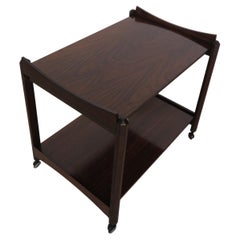Italian Stildomus Midcentury Dark Wood Food Trolley Bar Cart 1950s