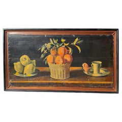 Italian Still Life "Citrus" Oil on Wooden Panel