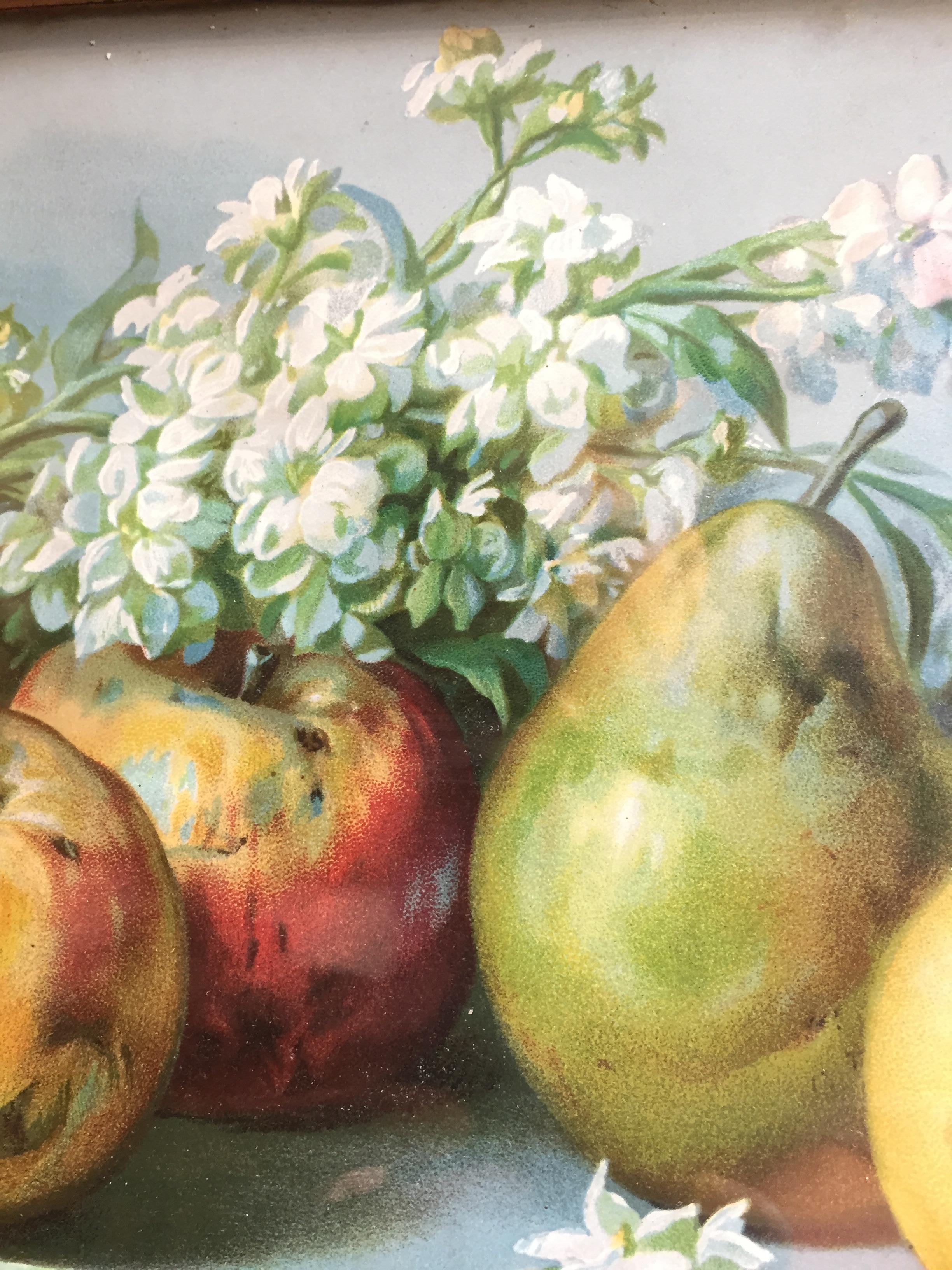 Bodegón italiano de frutas y flores 1900s por Falchetti Giuseppe Art Nouveau en venta