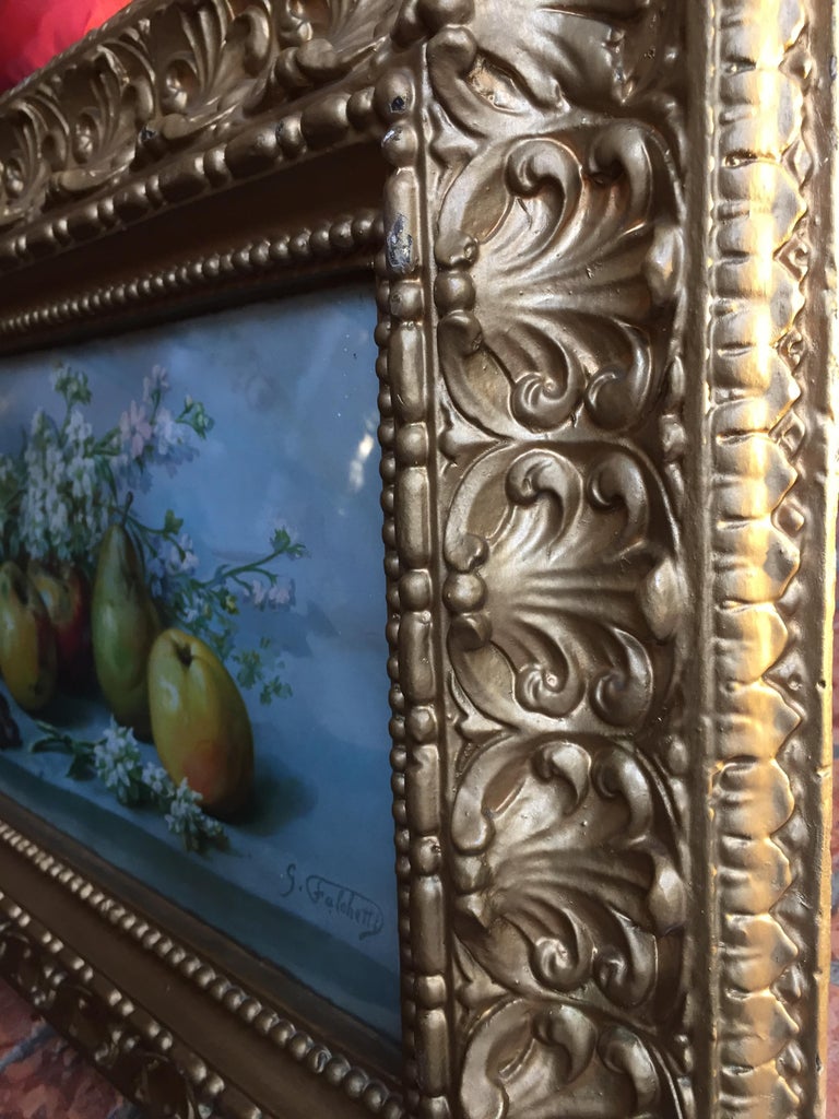 Nature morte italienne de fruits et de fleurs des années 1900 par ...