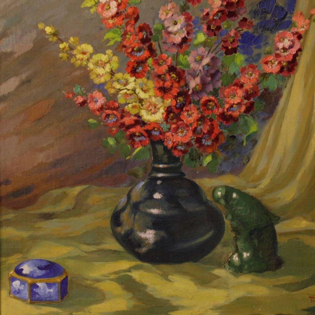 vase with flowers painting