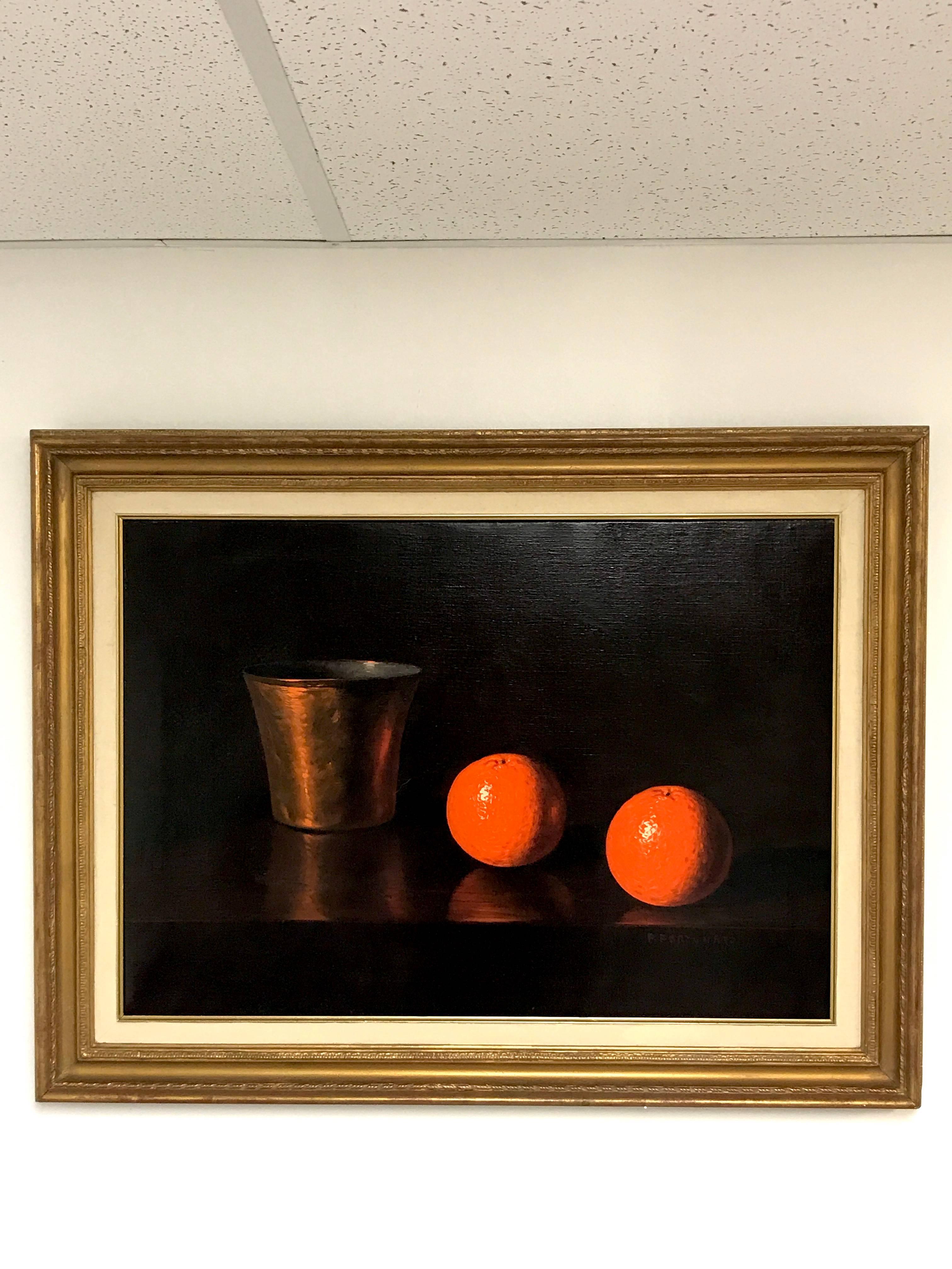 Modern Italian Still Life Persimmons & Copper, by P. Fortunato