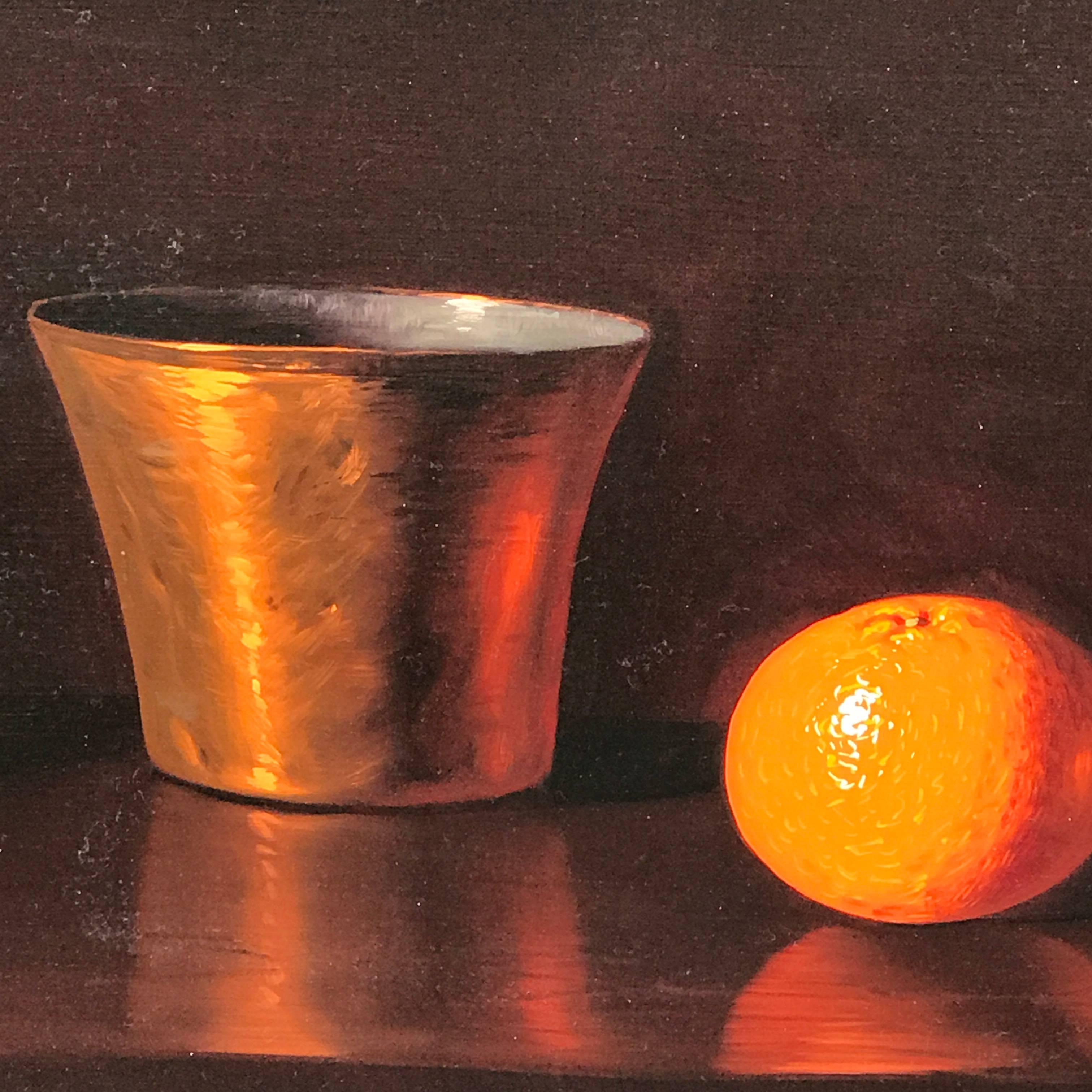 Italian Still Life Persimmons & Copper, by P. Fortunato 1