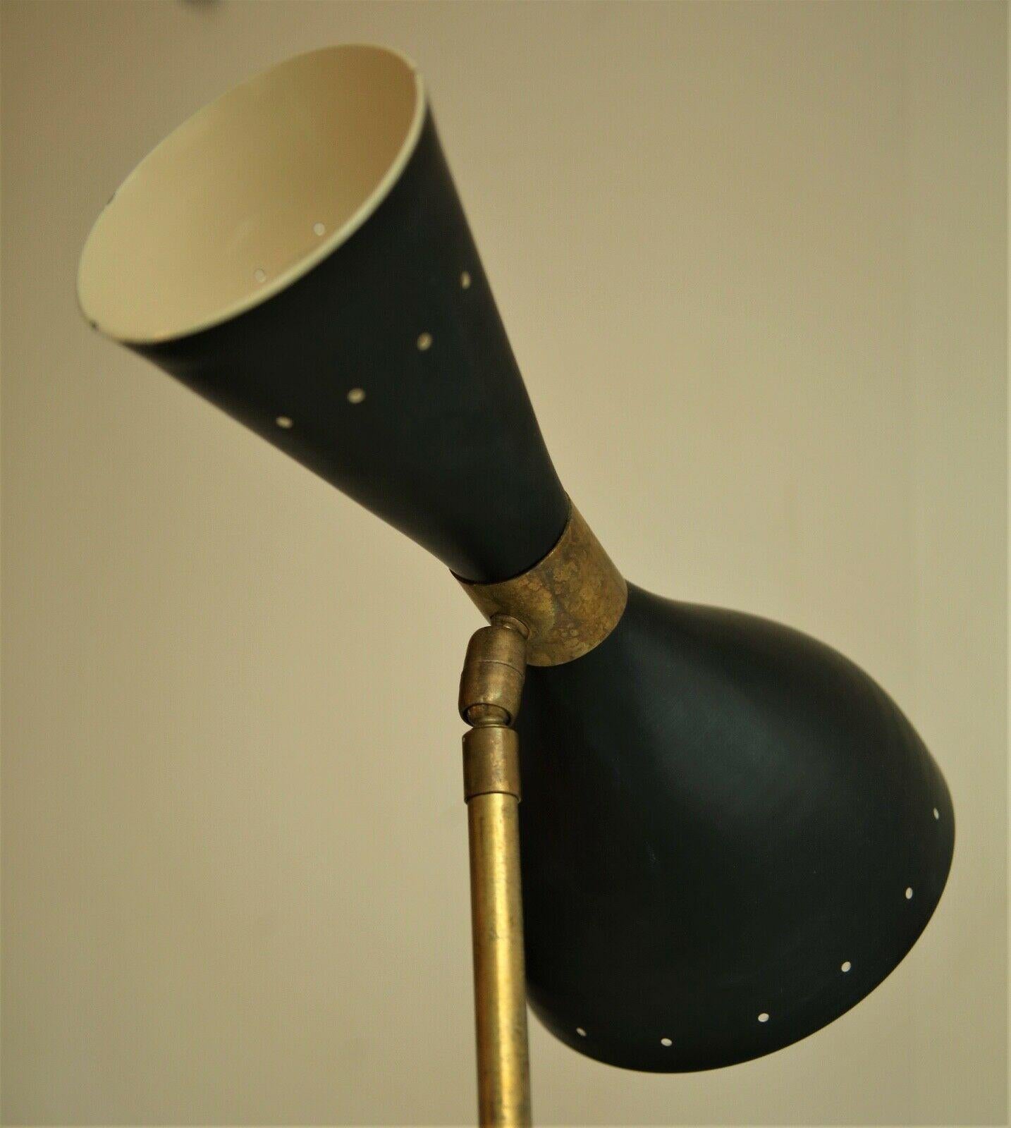 Enameled Italian Stilnovo Floor Lamp Brass Mid-Century Modern