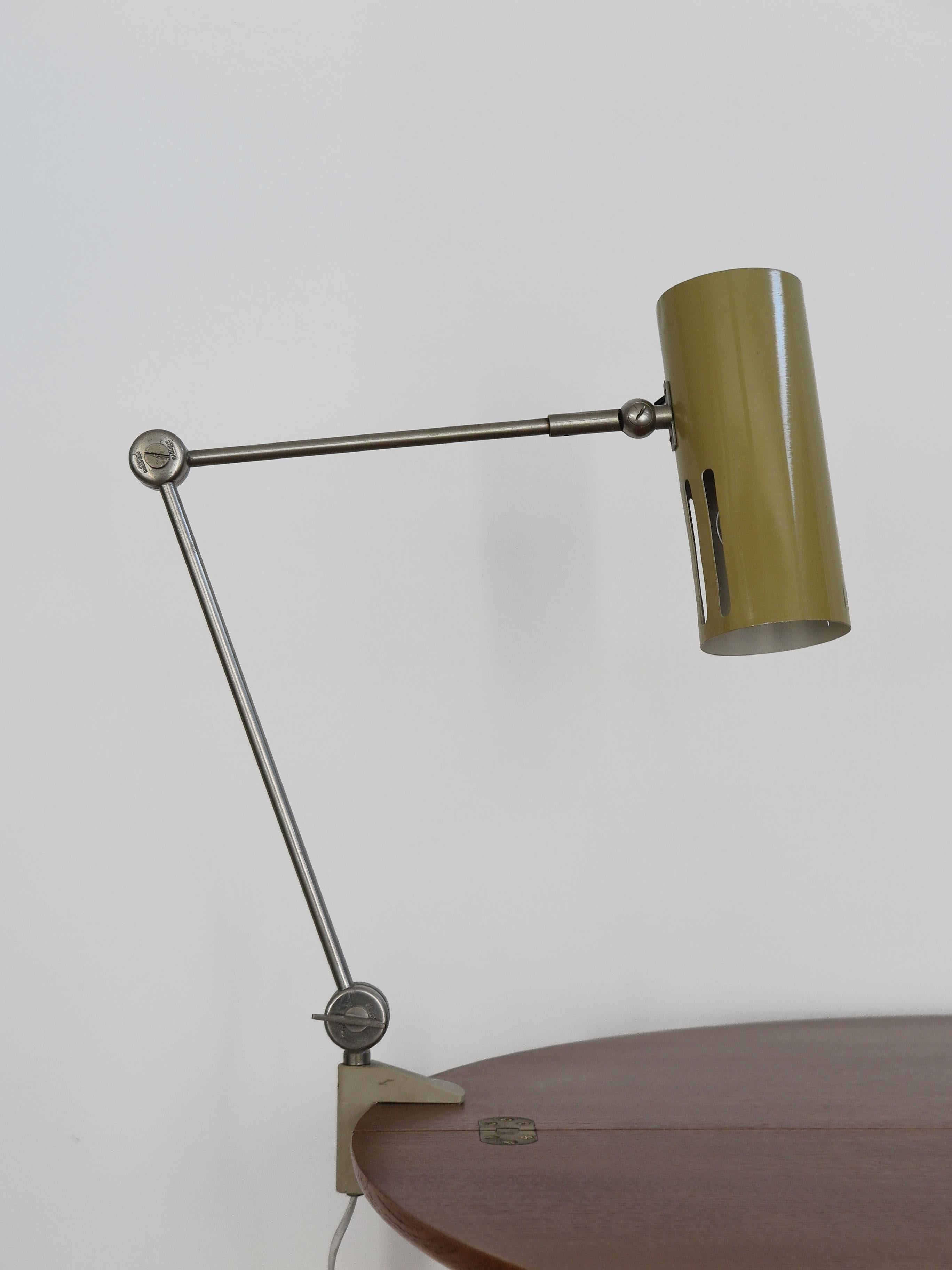 Italian Stilnovo Midcentury Modern Metal Clamp Table Lamp 1950s For Sale 5