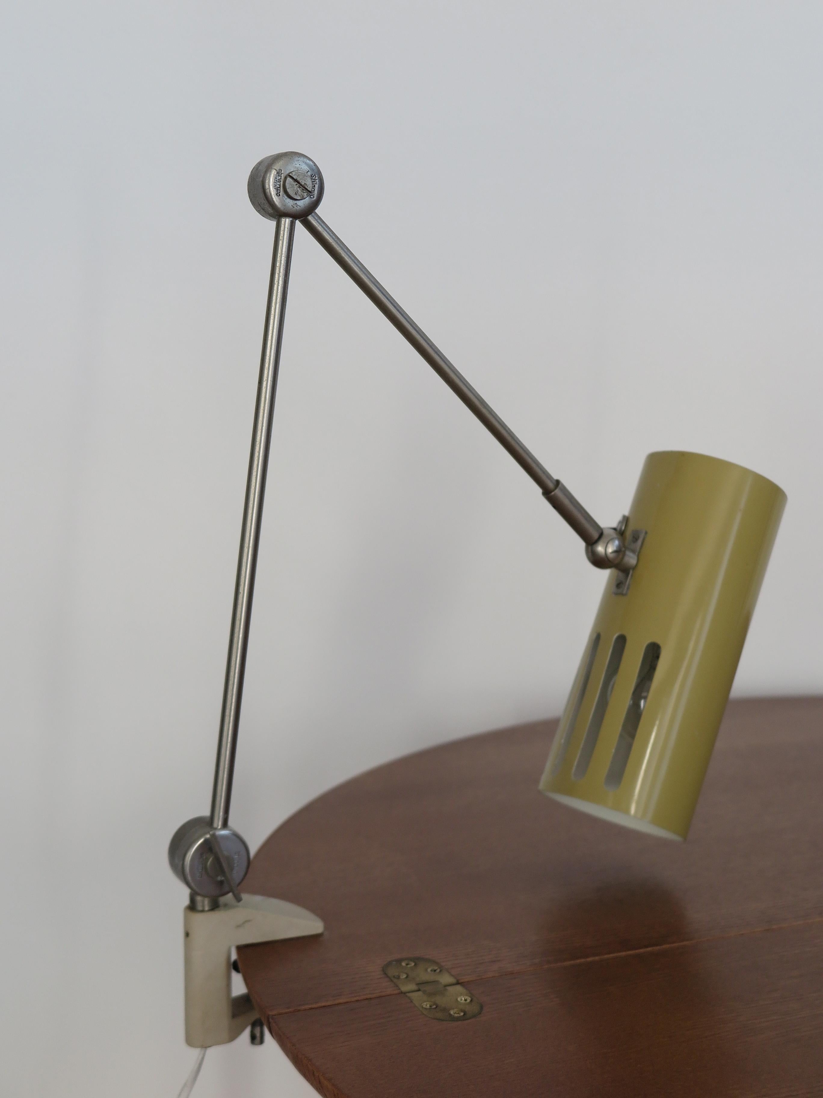 Italian Stilnovo Midcentury Modern Metal Clamp Table Lamp 1950s For Sale 7