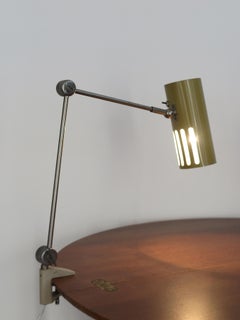 Italian Stilnovo Midcentury Modern Metal Clamp Table Lamp 1950s