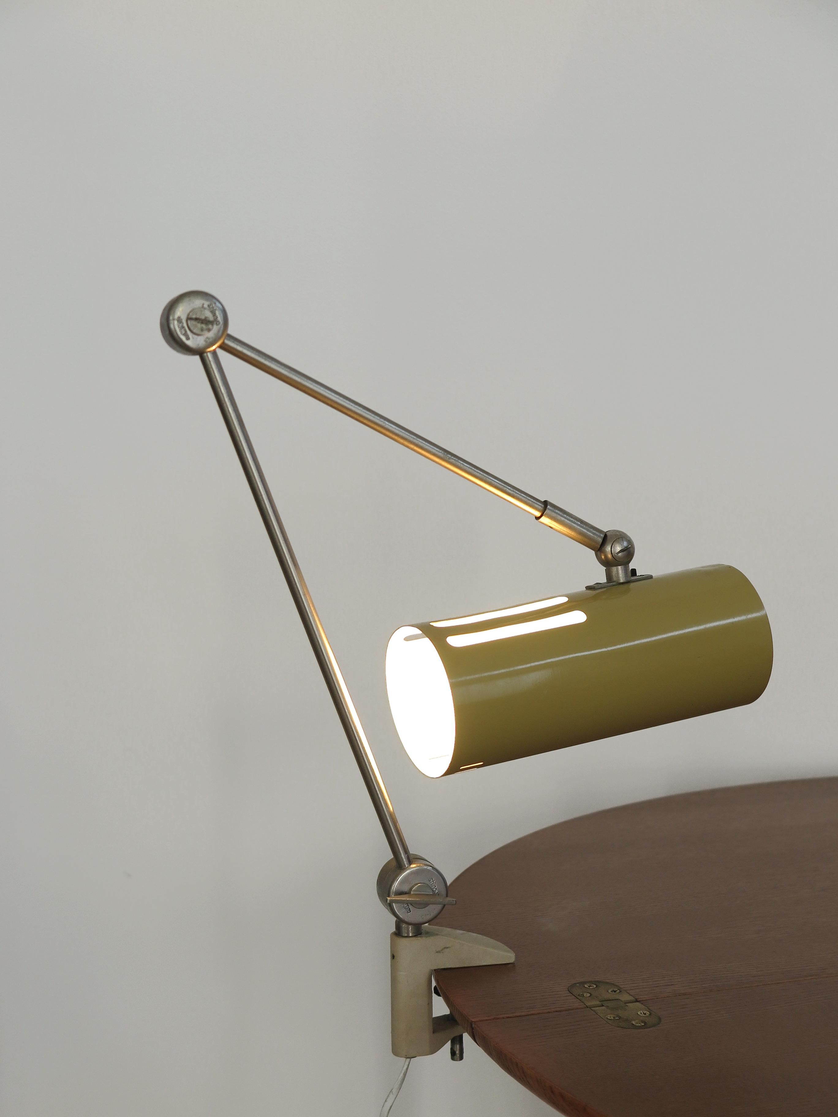Mid-Century Modern Italian Stilnovo Midcentury Modern Metal Clamp Table Lamp 1950s For Sale