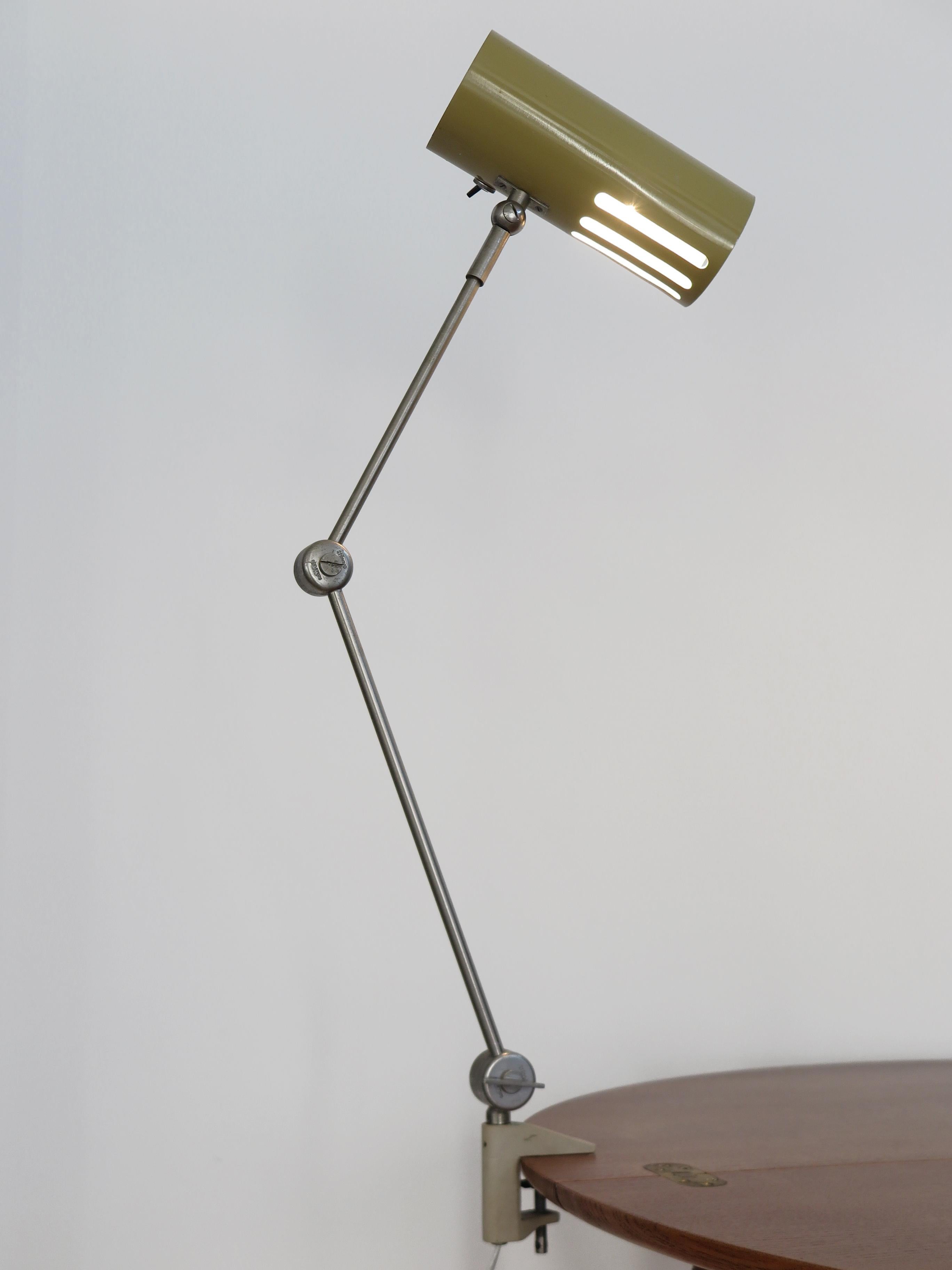 Mid-20th Century Italian Stilnovo Midcentury Modern Metal Clamp Table Lamp 1950s For Sale