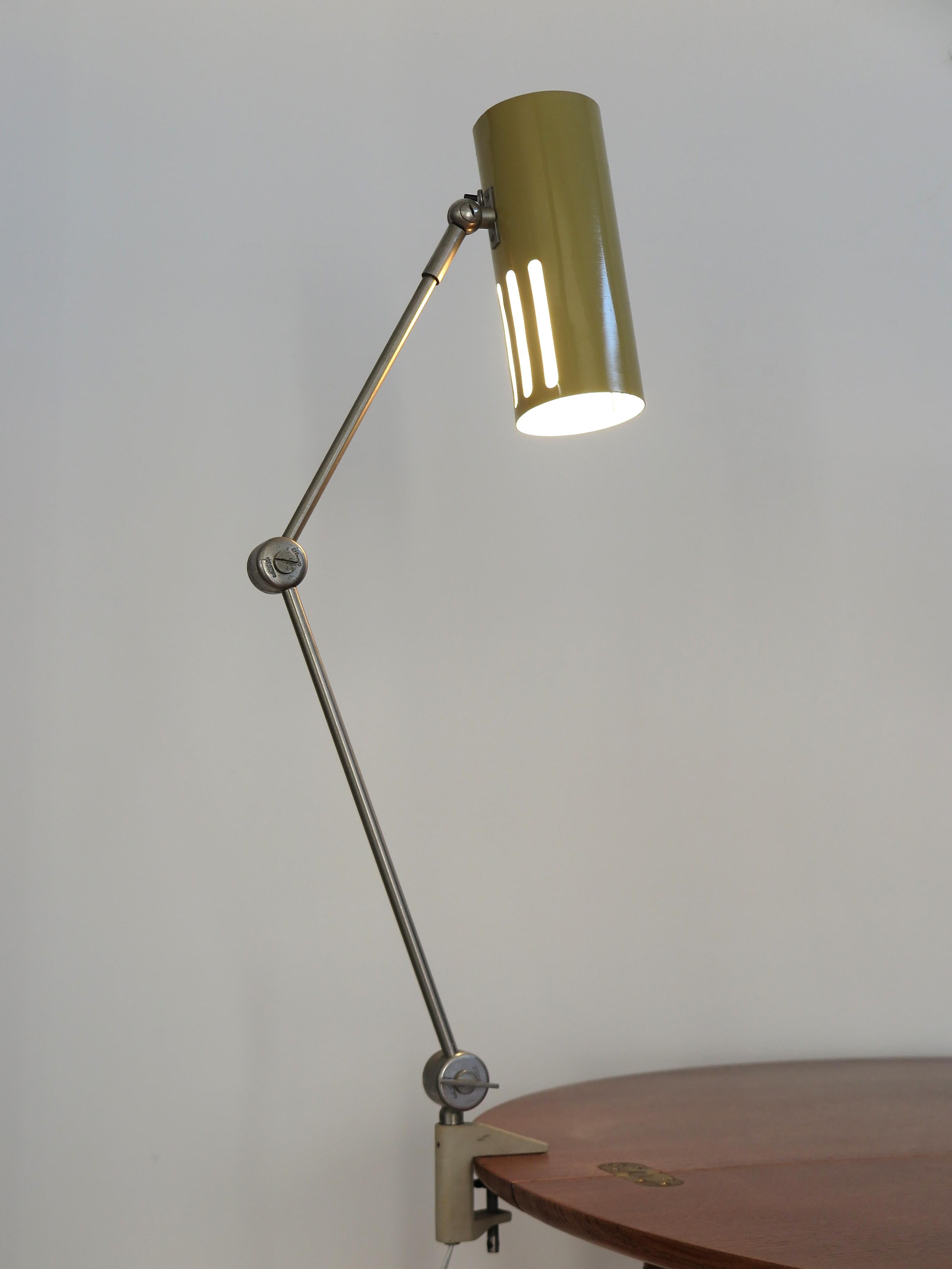 Italian Stilnovo Midcentury Modern Metal Clamp Table Lamp 1950s For Sale 1