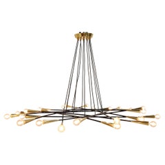 Vintage Italian Stilnovo Shanghai Chandelier, 24 Arm, 1960s