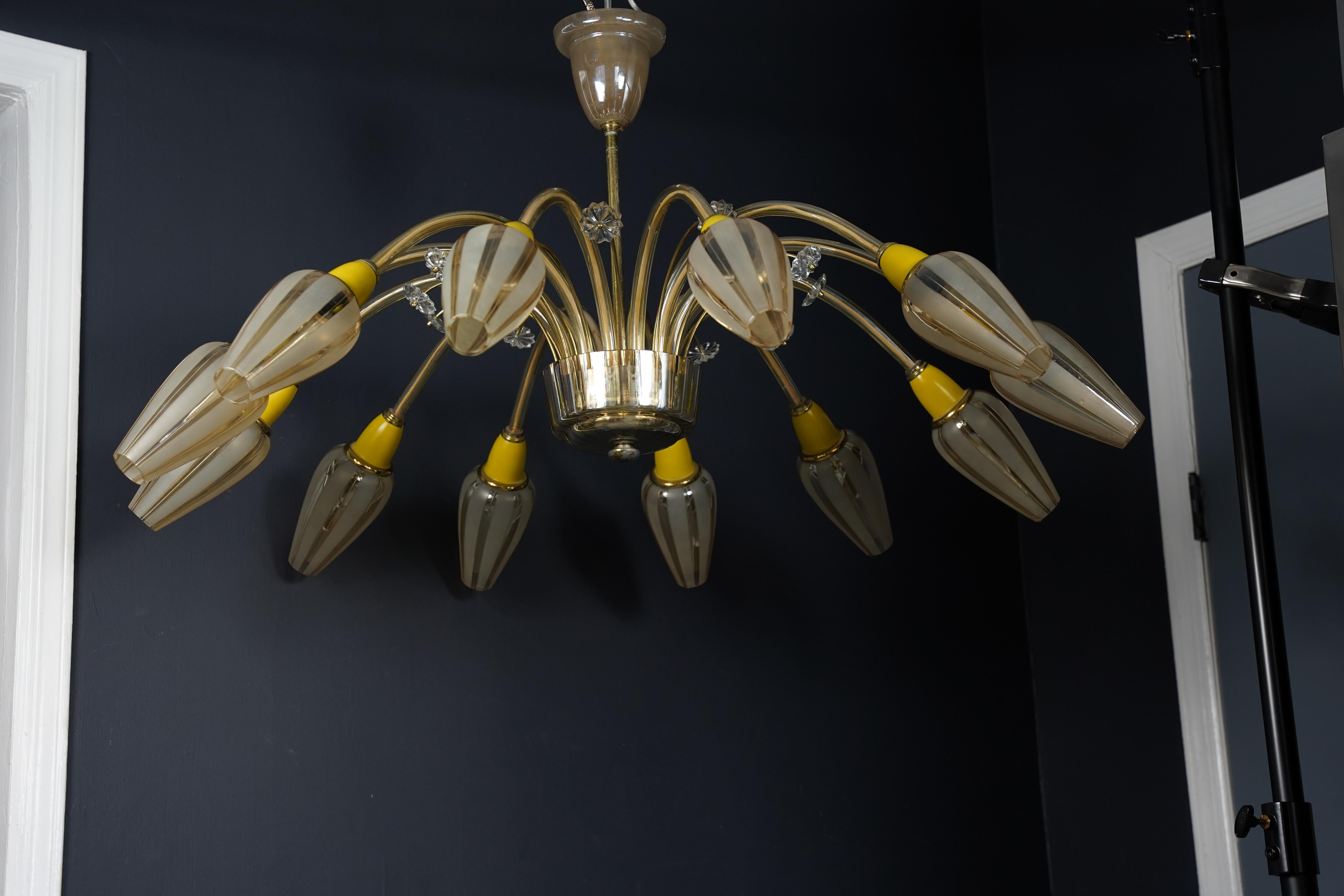 Lampadario italiano Stilnovo Sputnik, Italia, 1950 in vendita 10