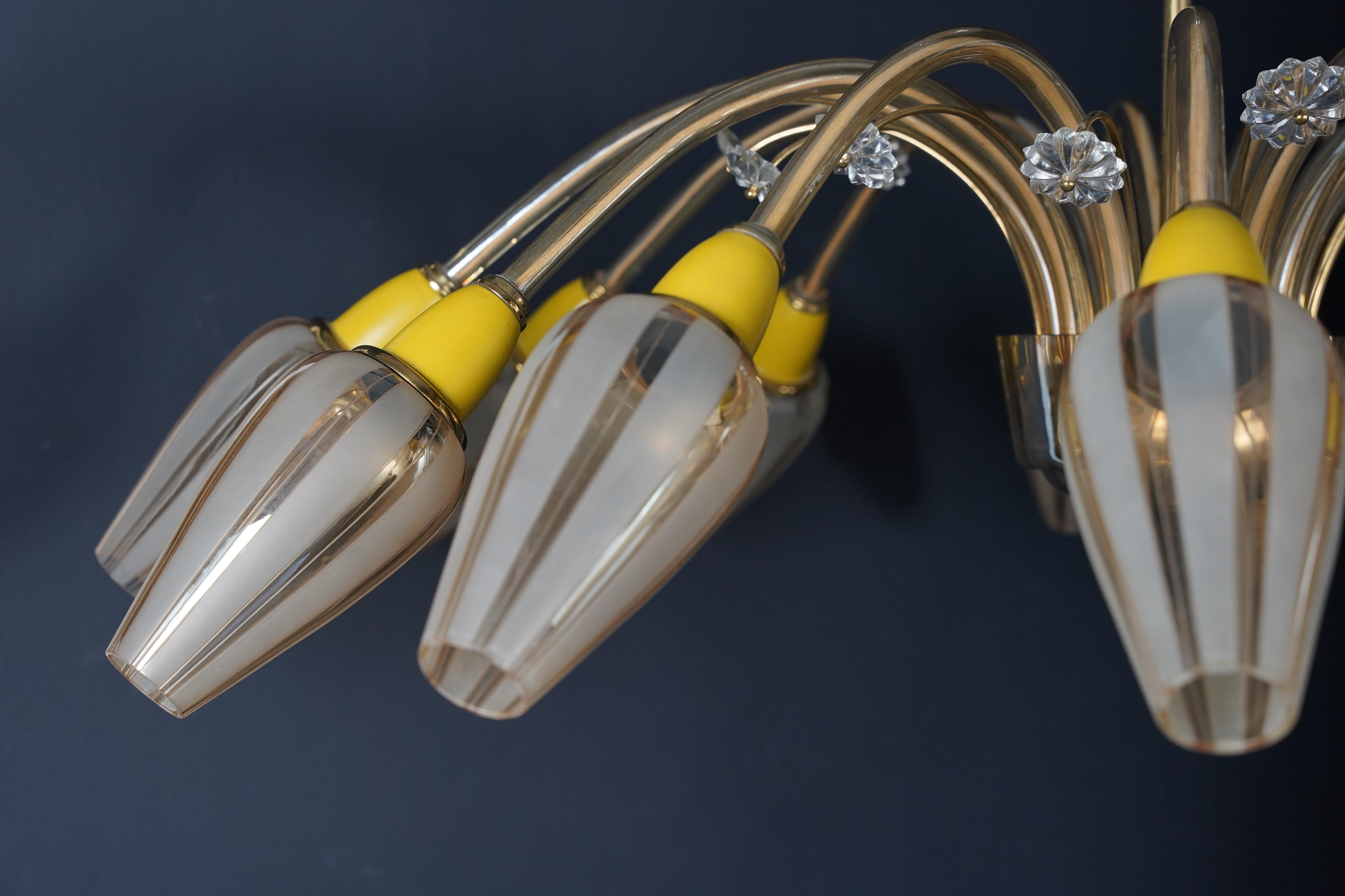 Lampadario italiano Stilnovo Sputnik, Italia, 1950 in vendita 12