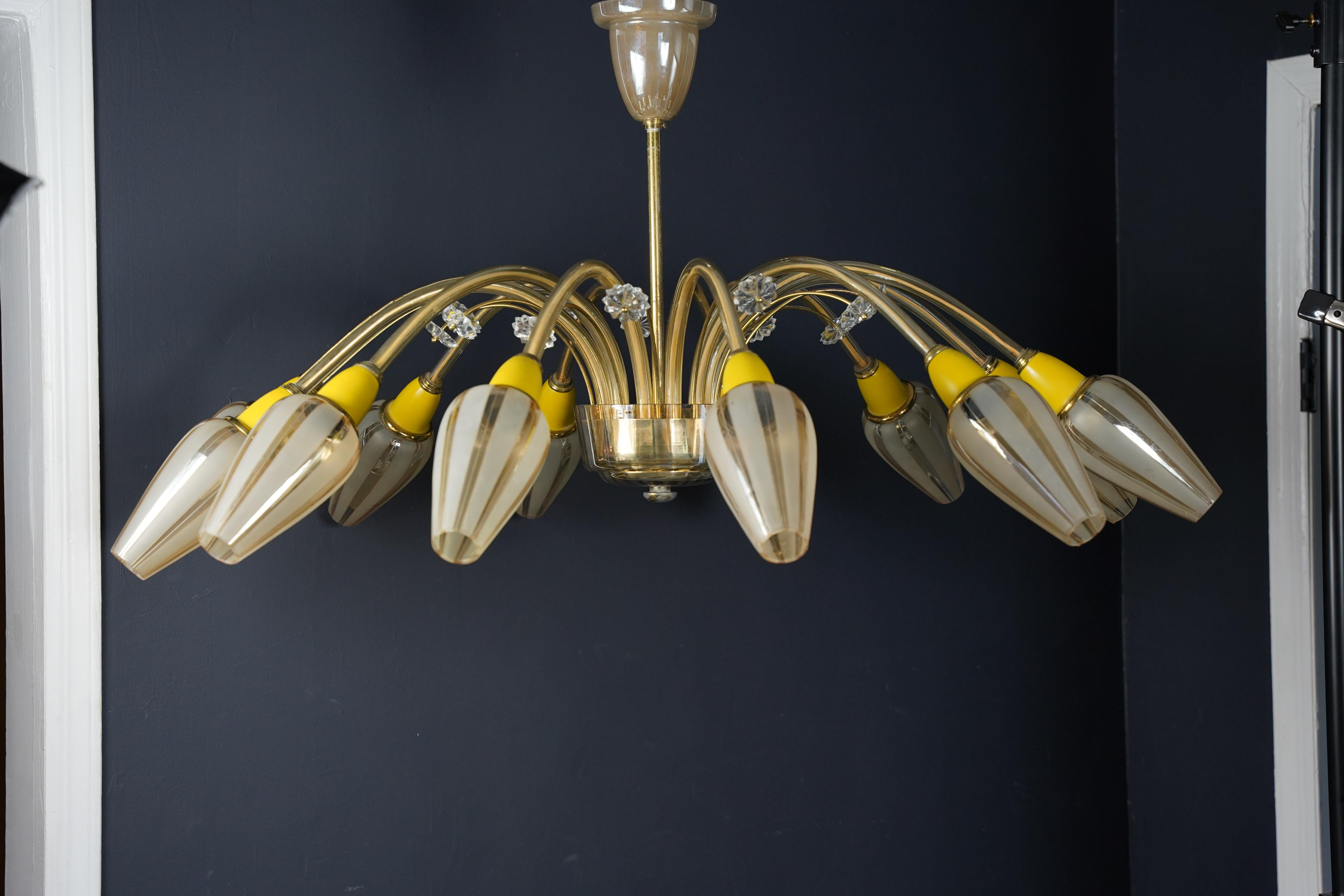 Lampadario italiano Stilnovo Sputnik, Italia, 1950 in vendita 1