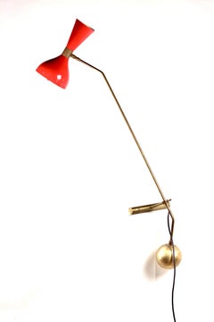 Italian Stilnovo Style Counterweight Desk Lamp, Liguria, 1950s