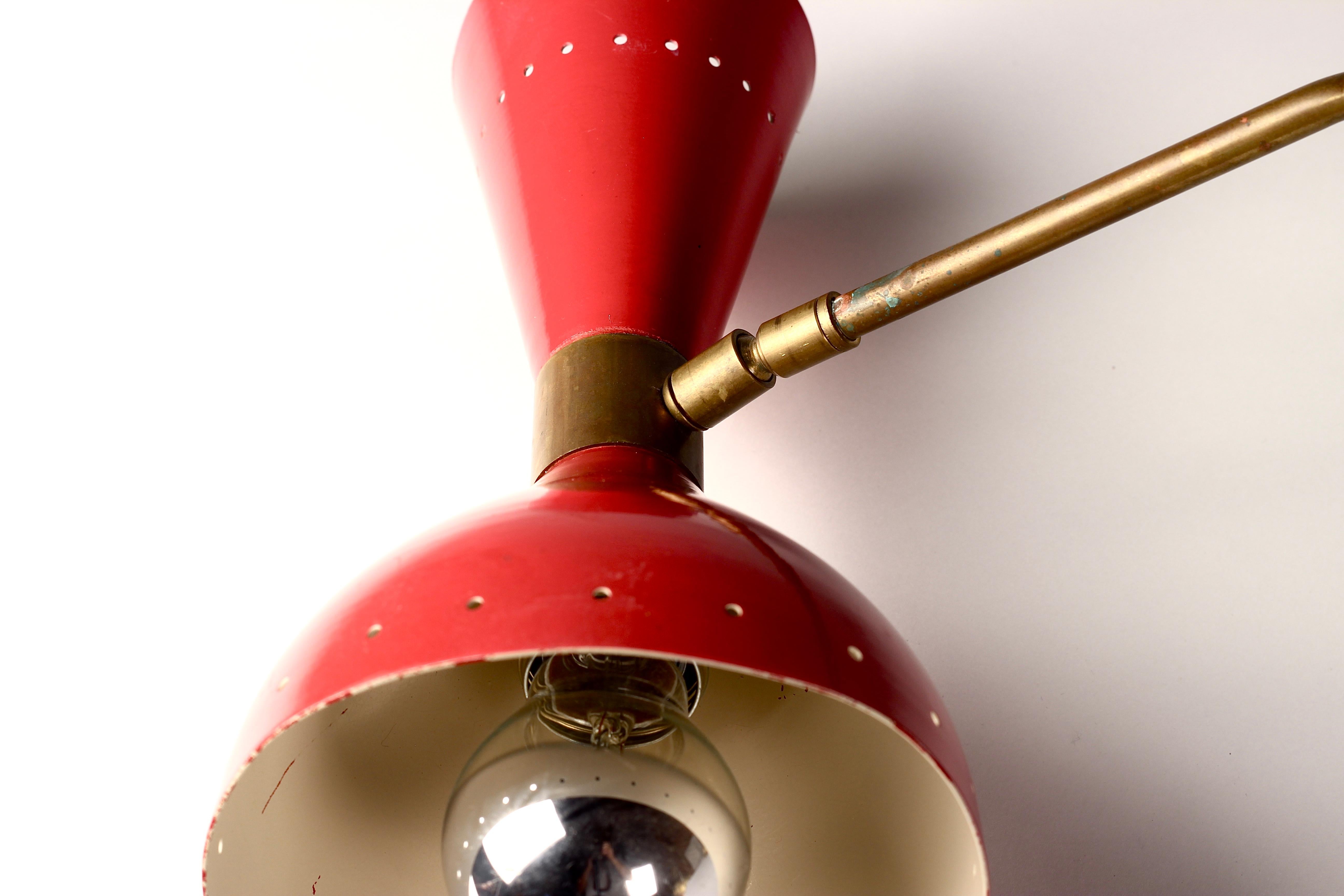 Lampe de bureau italienne à contrepoids de style Stilnovo, Ligurie, années 1950 en vente 2