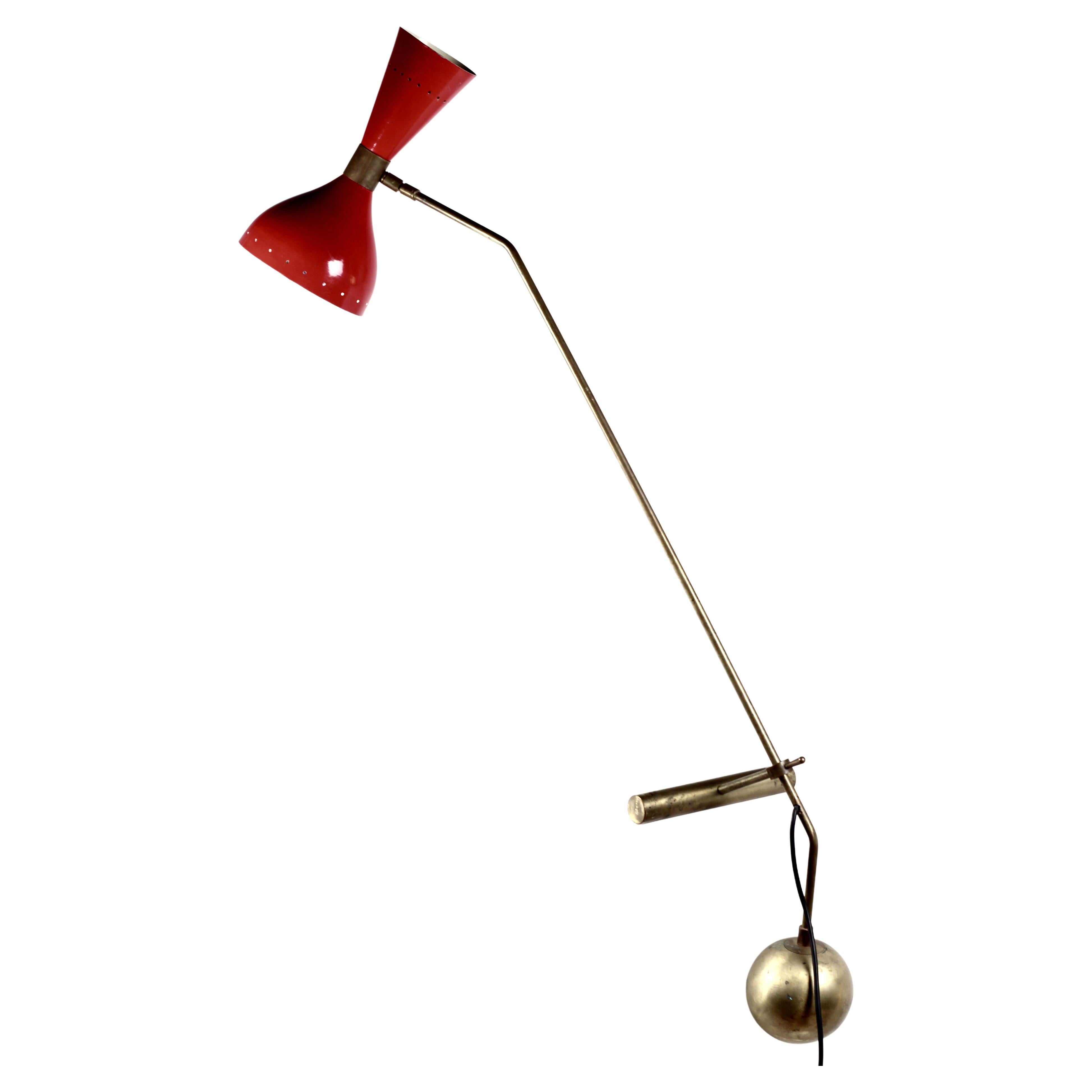Lampe de bureau italienne à contrepoids de style Stilnovo, Ligurie, années 1950 en vente