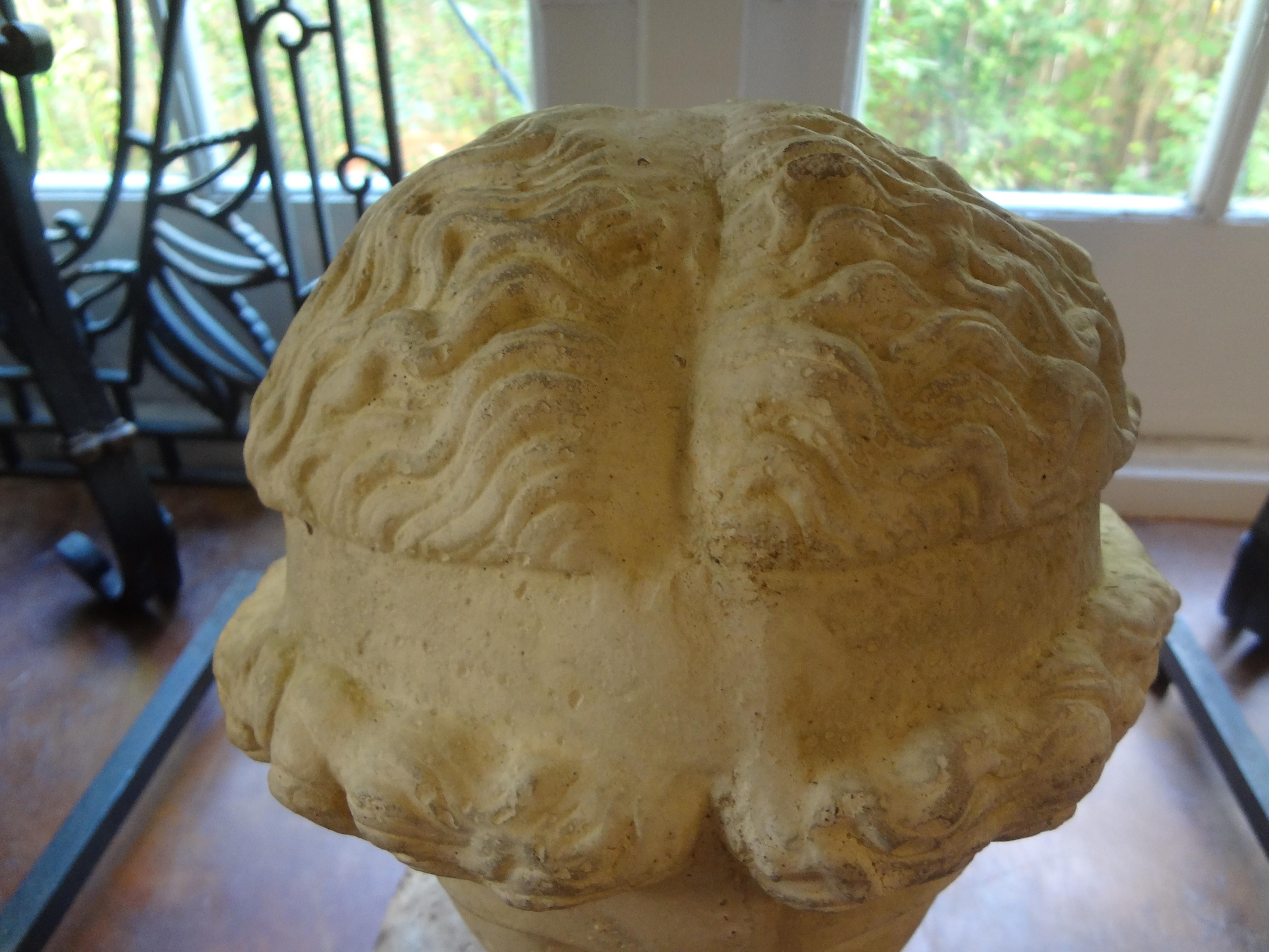 Italian Stone Bust of a Classical Roman In Good Condition In Houston, TX