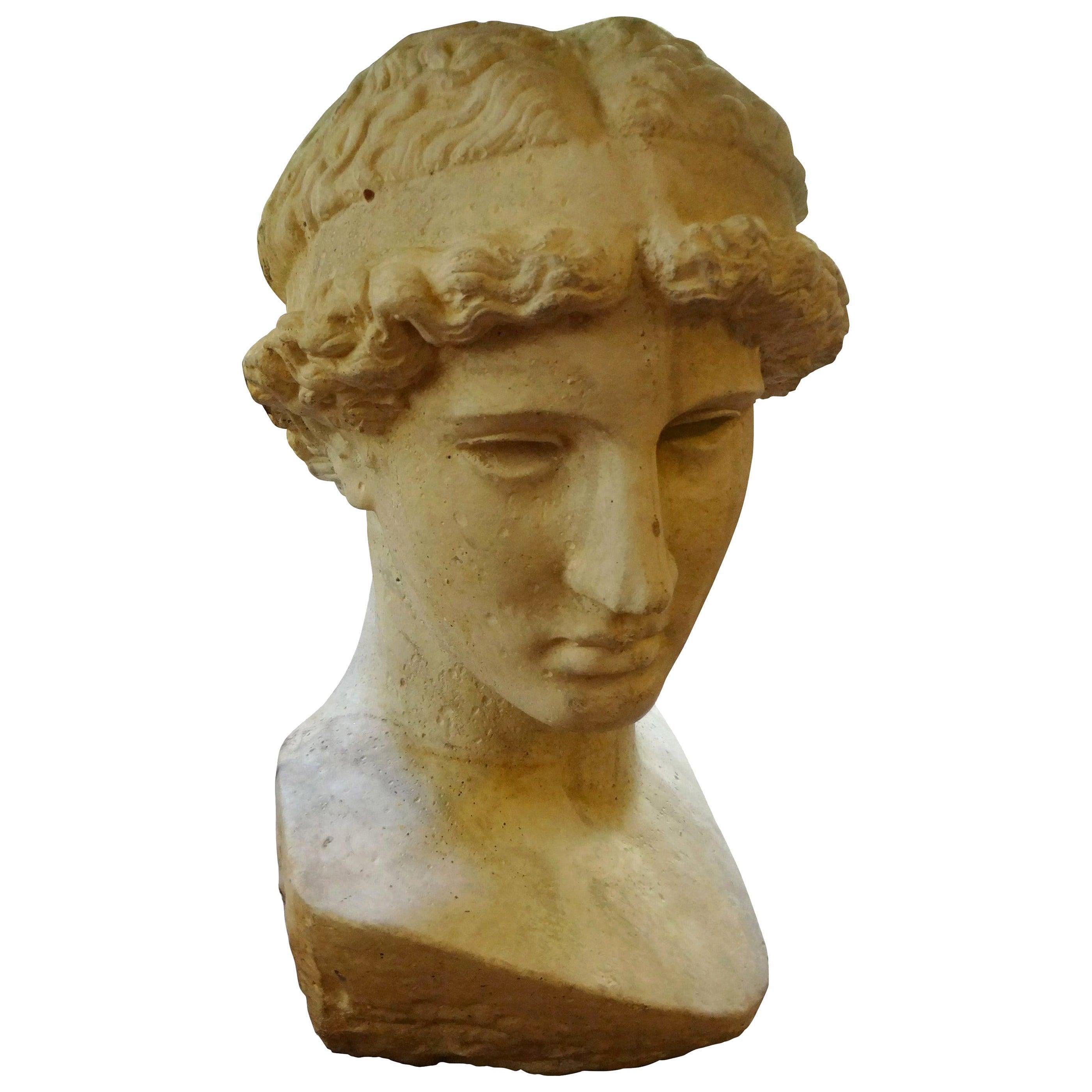 Italian Stone Bust of a Classical Roman