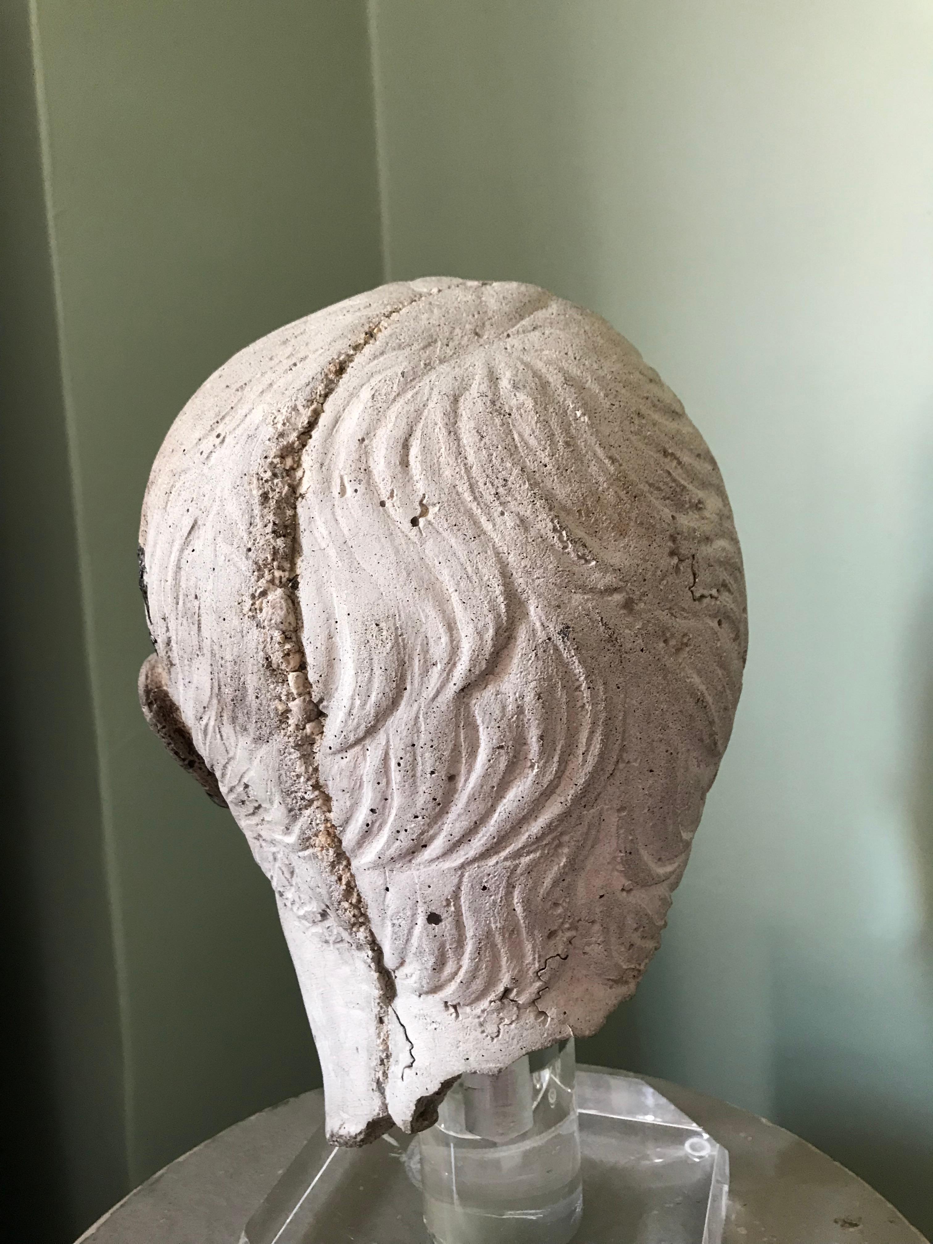 Cast Italian Stone Bust of Augustus Caesar, on Acrylic Base For Sale