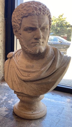 Italian Stone Bust of the Roman Emperor Caracalla, circa 1950