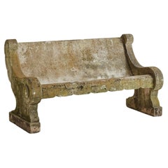 Italian Stone Garden Bench, Early 20th Century