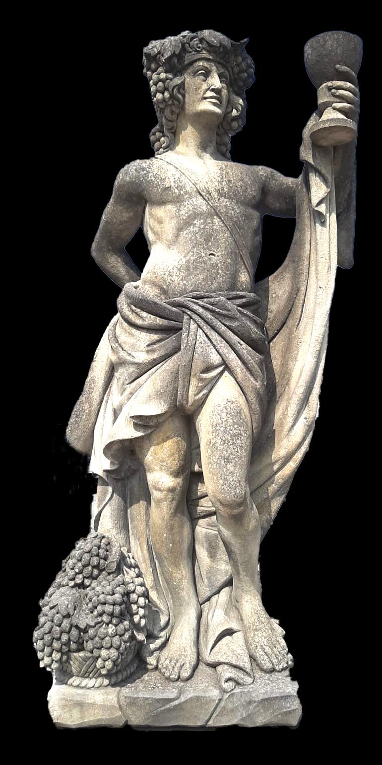XX secolo Scultura da giardino in pietra italiana raffigurante il soggetto mitologico romano Bacco in vendita