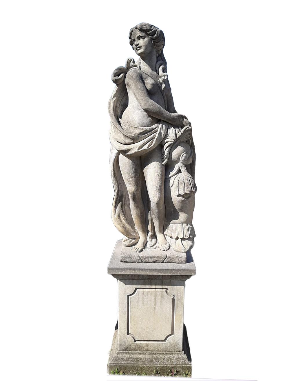 Neoclassical  Italian Stone Garden Sculptures of Roman Mythological subject Apollo & Minerva