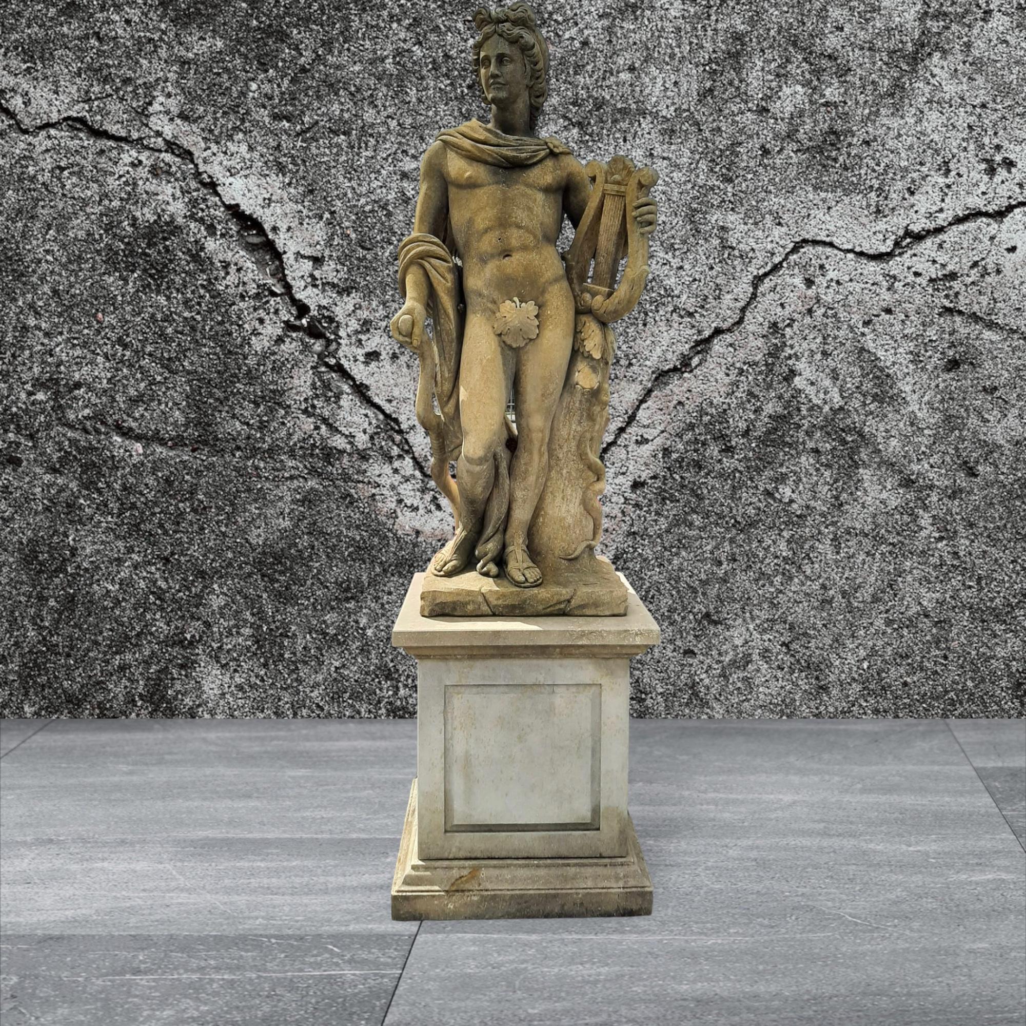  Italienische Stein-Gartenskulpturen des römischen mythologischen Themas des Apollo im Angebot 2