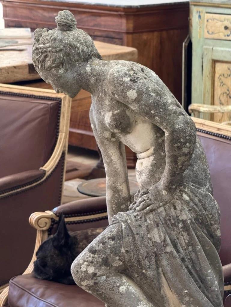 Pierre statue de jardin italienne d'une jeune fille