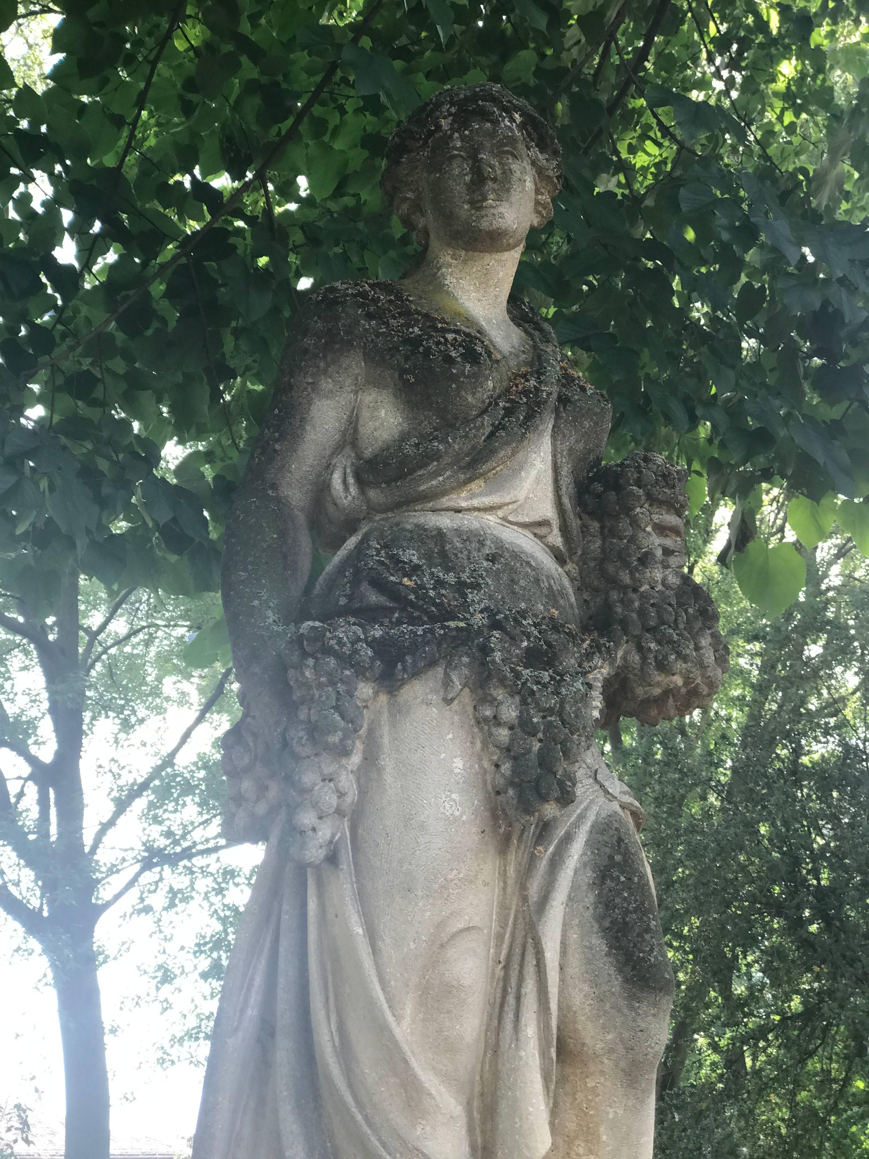 Stoneware Monumental Italian Stone Garden Statues Representing the Four Seasons