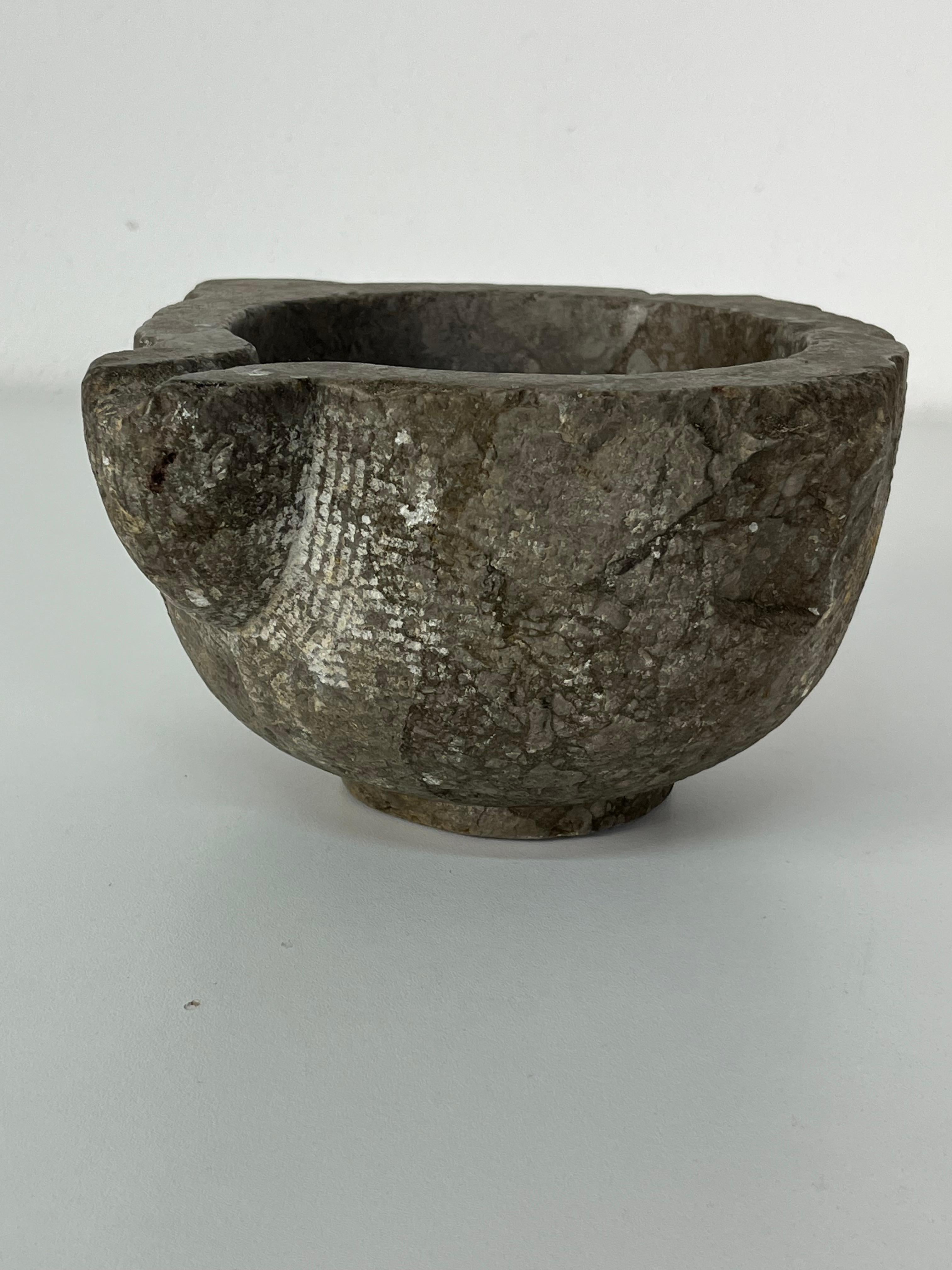 Italian stone mortar, 1930s
Found in a country house in the Sicilian hinterland, in fair condition as per the descriptive photographs.