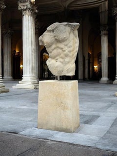 Italian Stone Sculpture of Classical Torso  with Base