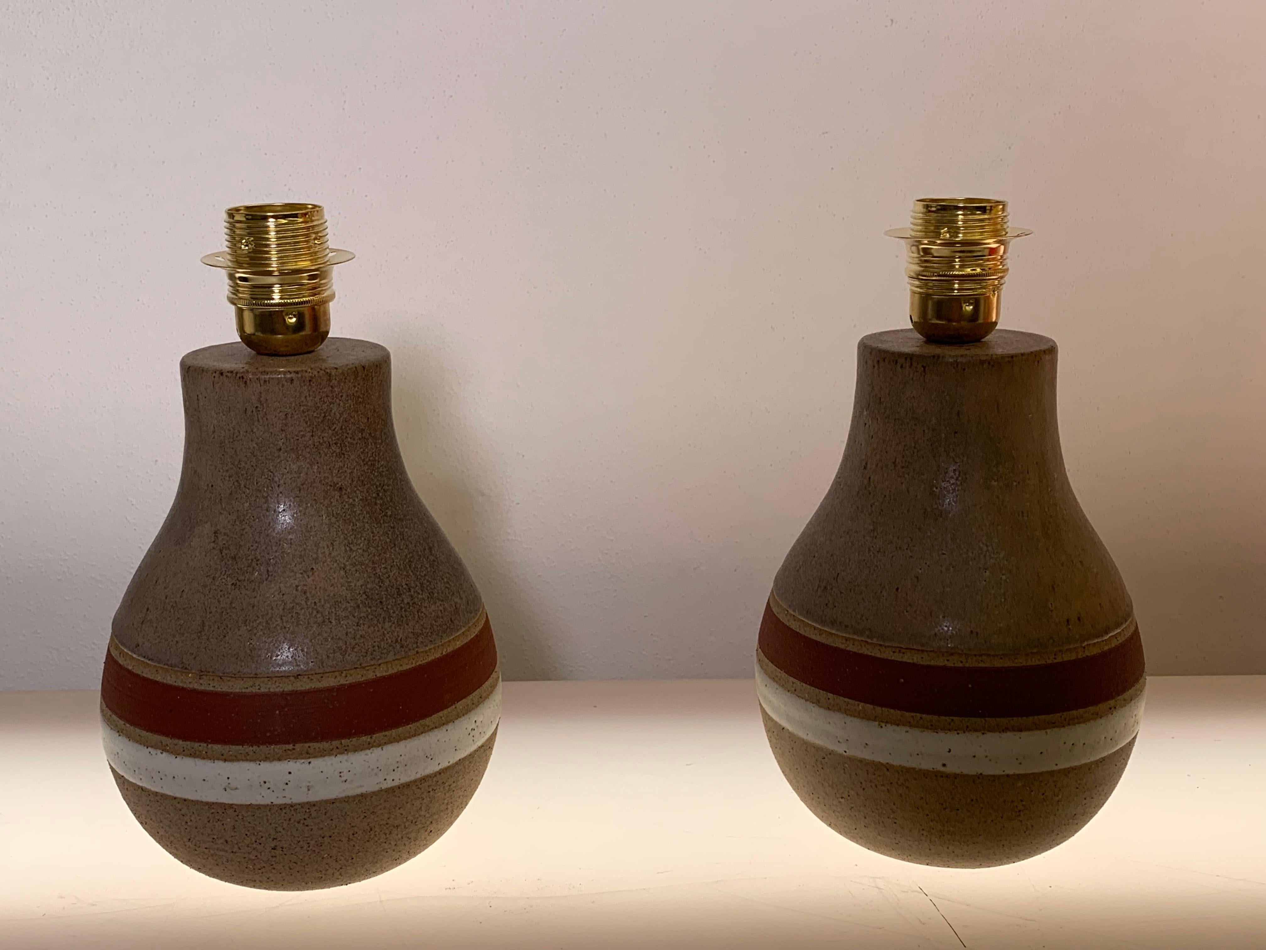 Italian Stoneware Lamps by Bruno Gambone, 1970s 1