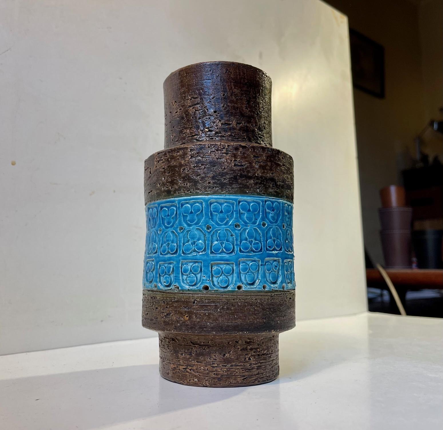 Glazed Italian Stoneware Vase by Aldo Londi for Bitossi, 1960s For Sale