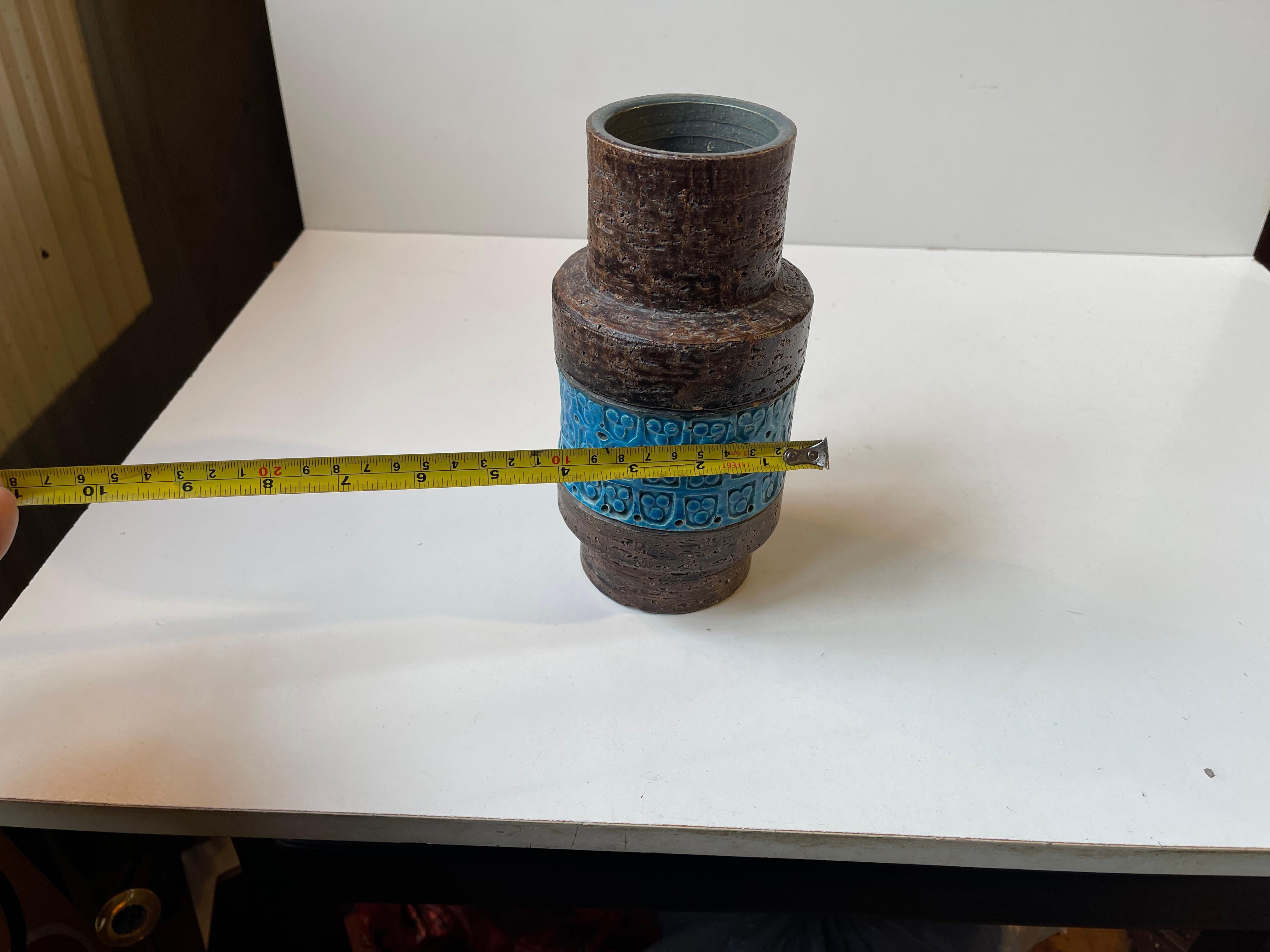 Italian Stoneware Vase Rimini Blue by Aldo Londi for Bitossi, 1960s For Sale 1